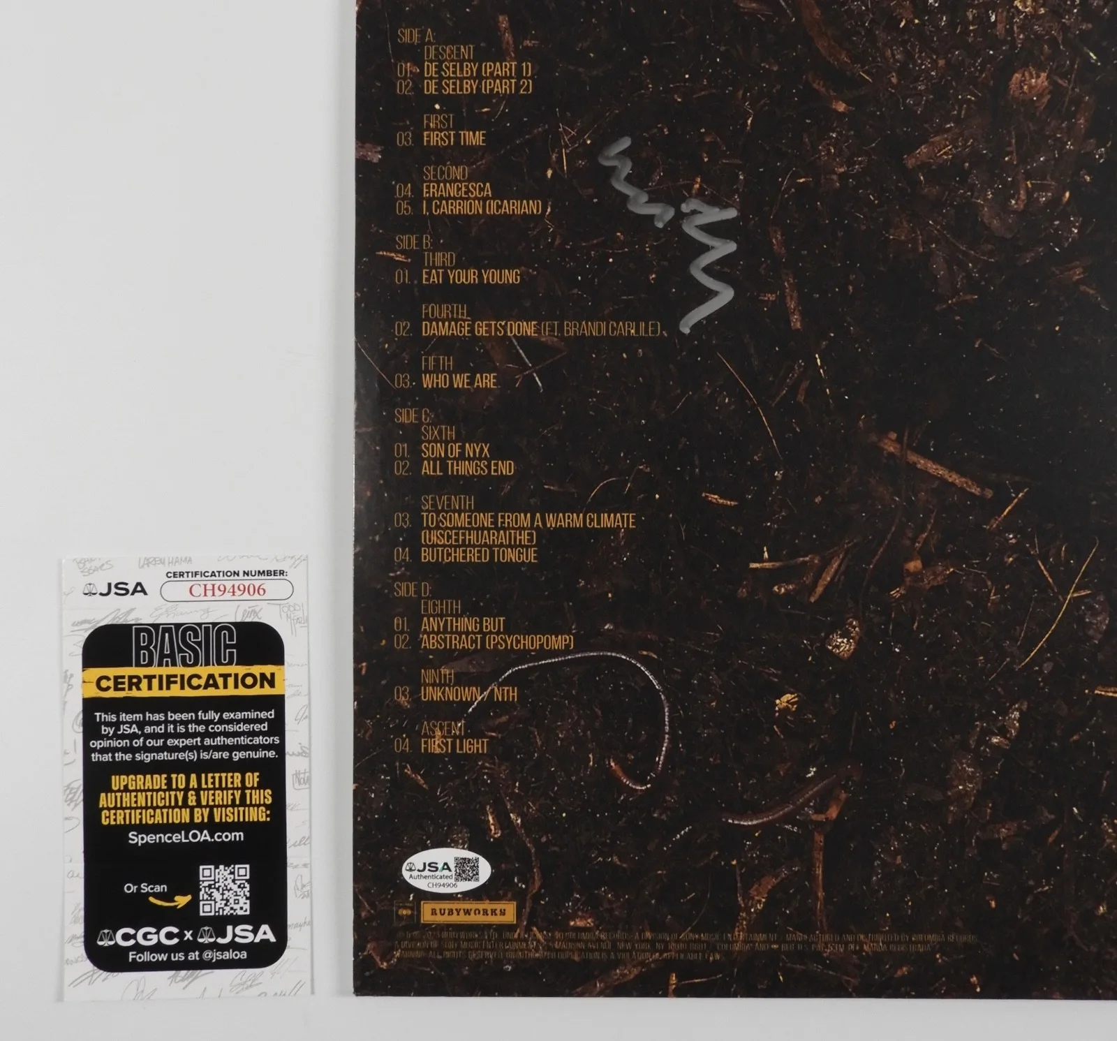 Hozier JSA Autograph Signed Album Vinyl Record Unreal Unearth, изображение 3