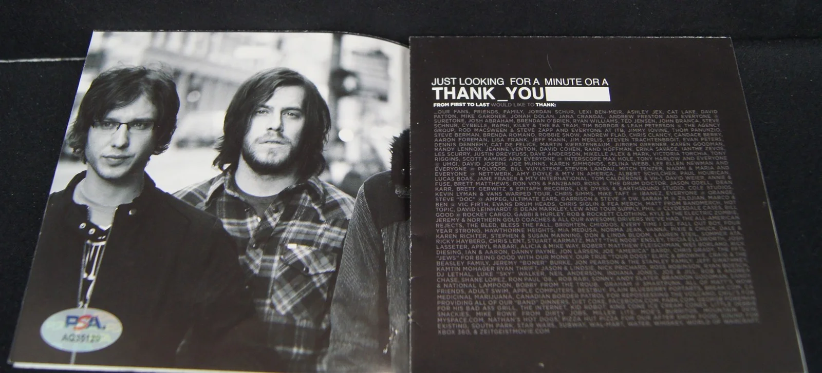 FROM FIRST TO LAST Band Autographed CD Cover PSA/DNA COVER ONLY NO CD, изображение 2