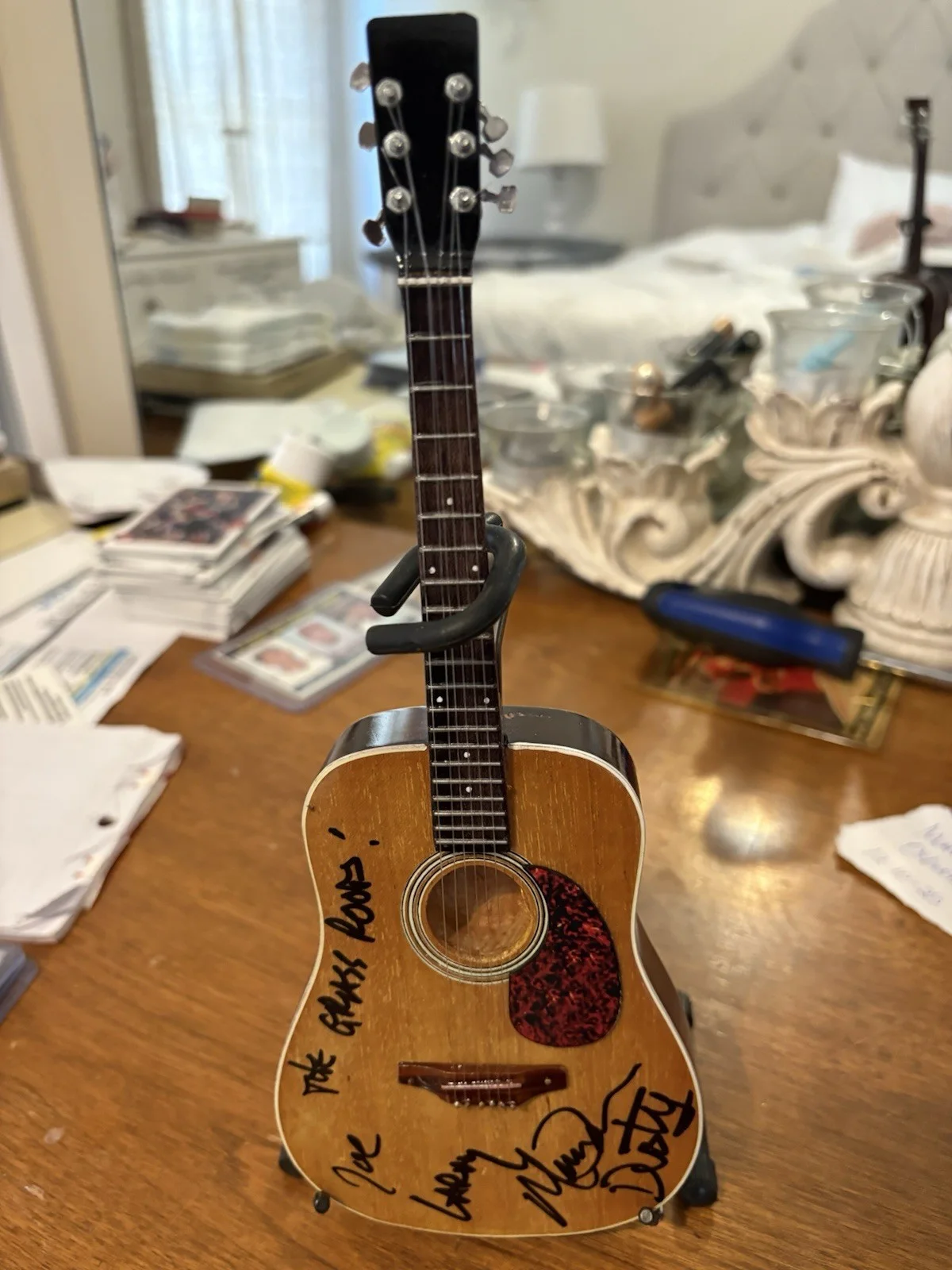 The Grass Roots Signed Mini Guitar, image 2