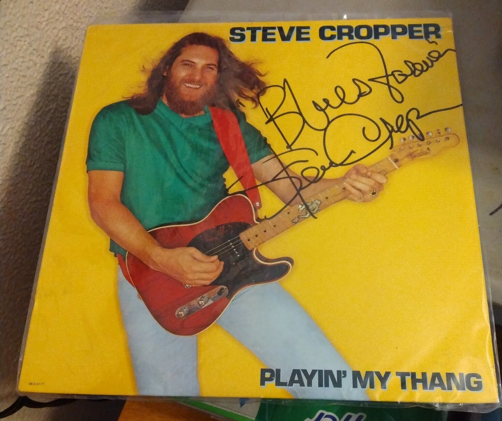 steve cropper - playin' mt thang - autographed - signed - vinyl record, image 2