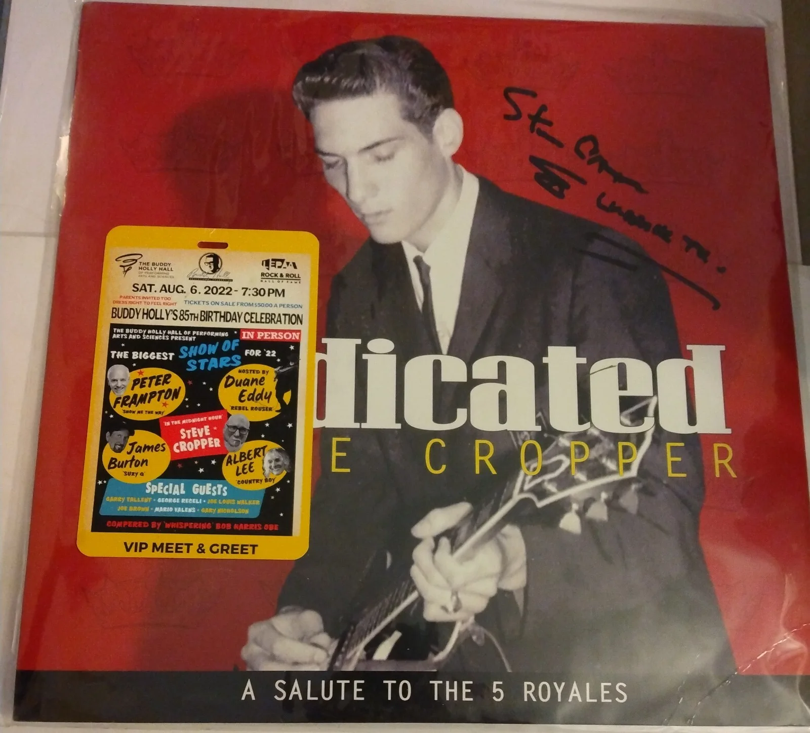 steve cropper - dedicated - signed - autographed - vinyl - record, image 2