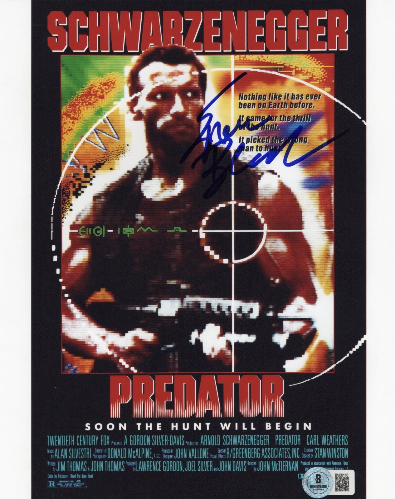 Shane Black — Director Shane Black Signed 'Predator' 8x10 Movie Poster Photo Beckett BAS COA