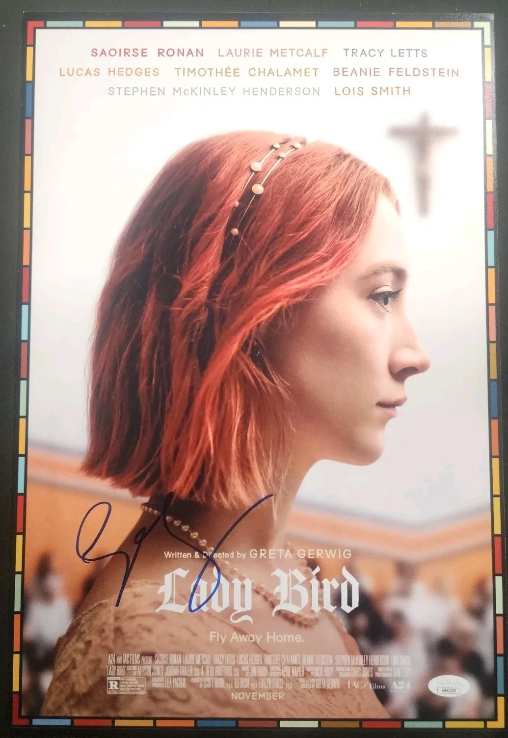 Greta Gerwig — Greta Gerwig Signed 12x18 Lady Bird Mini Poster JSA AR41330 Rare