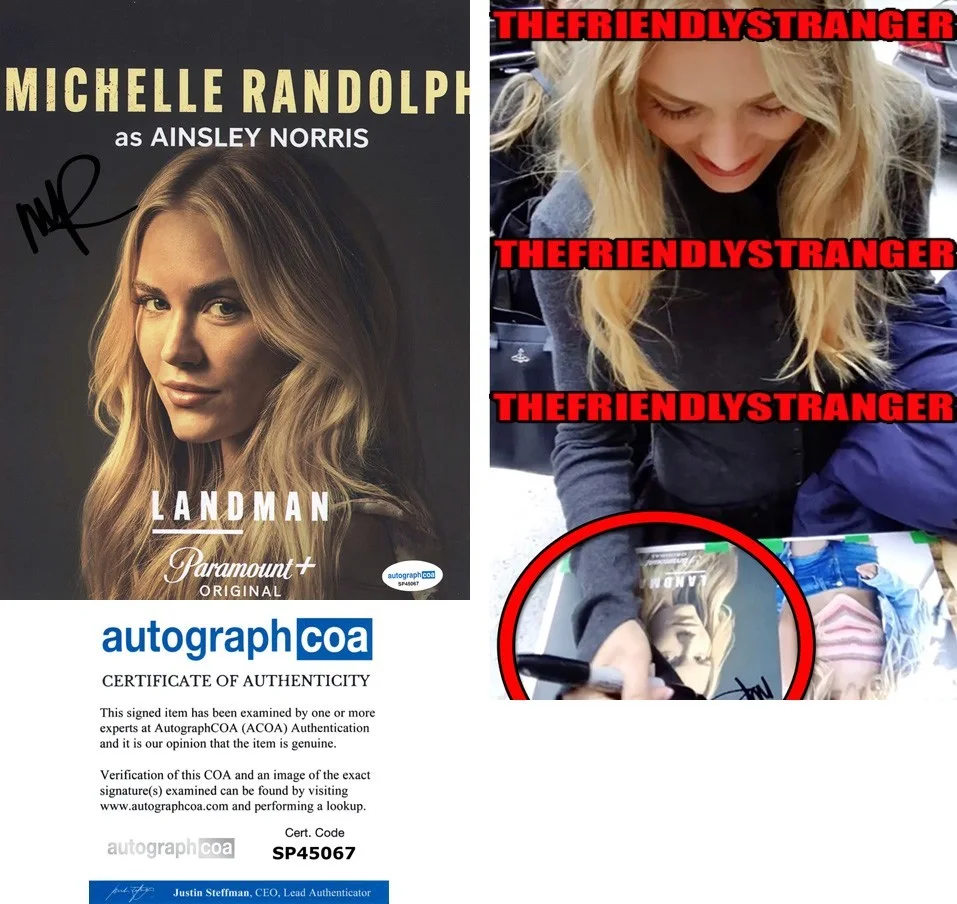 Michelle Randolph — Michelle Randolph signed "LANDMAN" 8x10 Photo EXCT PROOF a Hot SEXY Ainsley ACOA