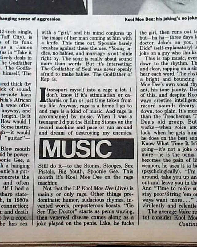 NEW SCHOOL HIP HOP Rappers Spoonie Gee Kool Moe Dee Scott La Rock 1987 Editorial, image 3