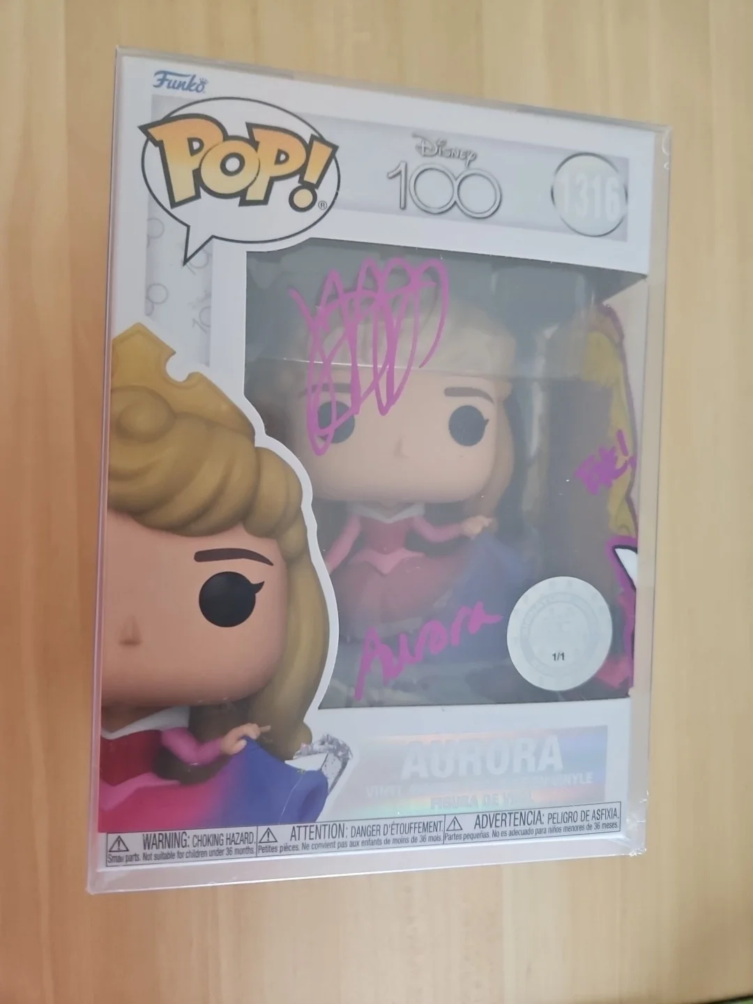 jennifer hale — Jennifer Hale Signed Funko POP Disney 100 1316 Aurora Signed & Tone OCCM COA