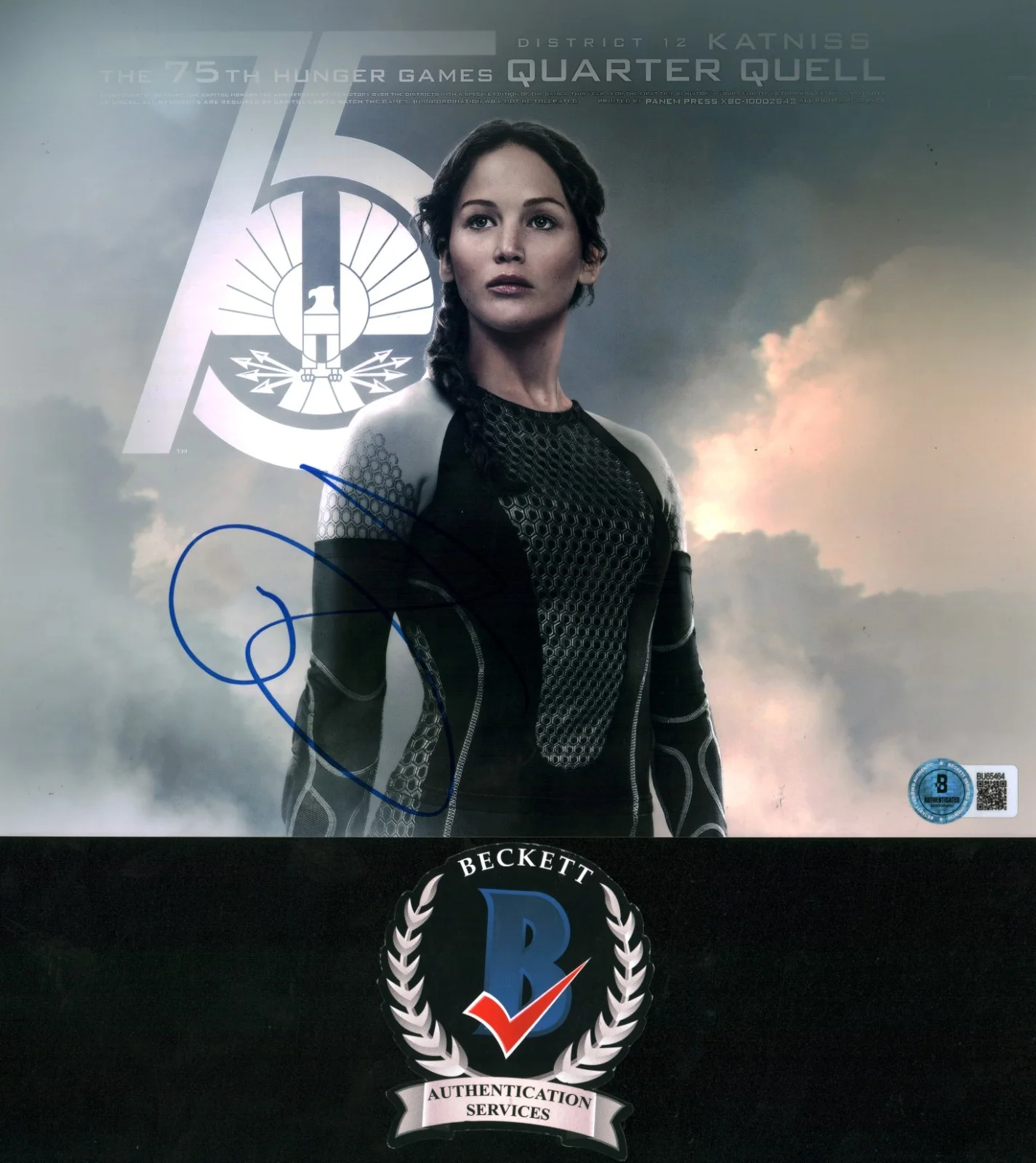 jennifer lawrence — Jennifer Lawrence Signed Autographed Hunger Games Katniss 8x10 Photo BAS COA