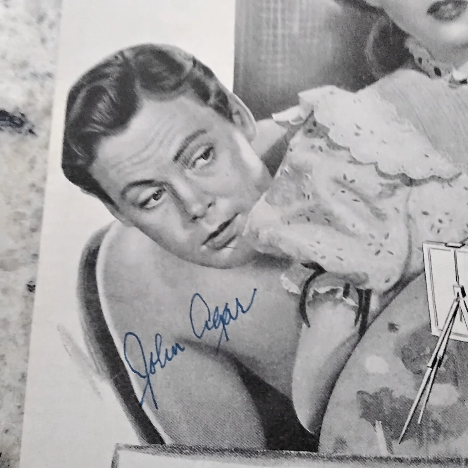 John Agar SIGNED 1949 Movie Ad 50s TV Movie Actor Adventure in Blatimore Shirley, изображение 5