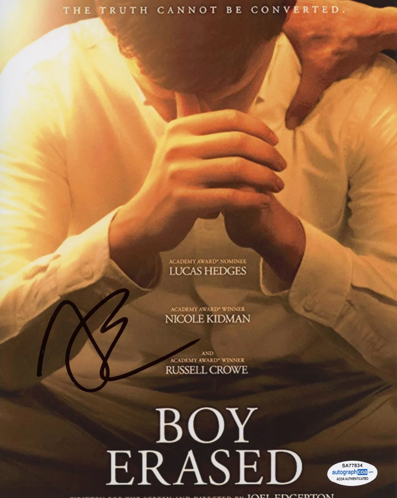 JOEL EDGERTON — Joel Edgerton signed "BOY ERASED" 8x10 Photo a TRAIN DREAMS Autographed ACOA COA, изображение 3