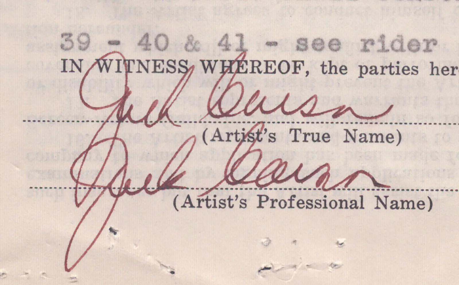 Jack Carson — JACK CARSON - CONTRACT MULTI-SIGNED 03/25/1940, изображение 3