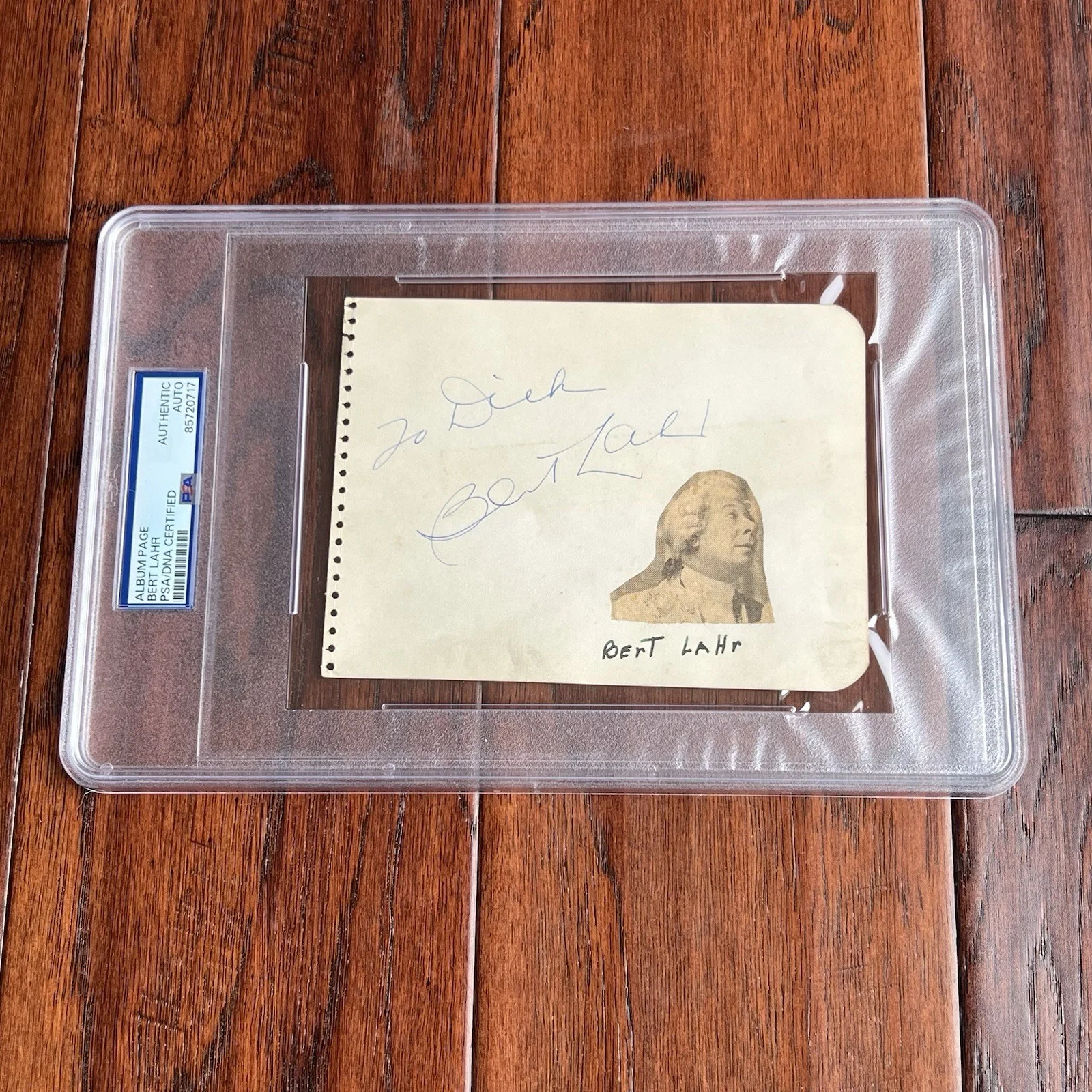 MARK HAMILL — BERT LAHR * PSA * "COWARDLY LION" Autograph Album Page Signed * WIZARD OF OZ, изображение 2