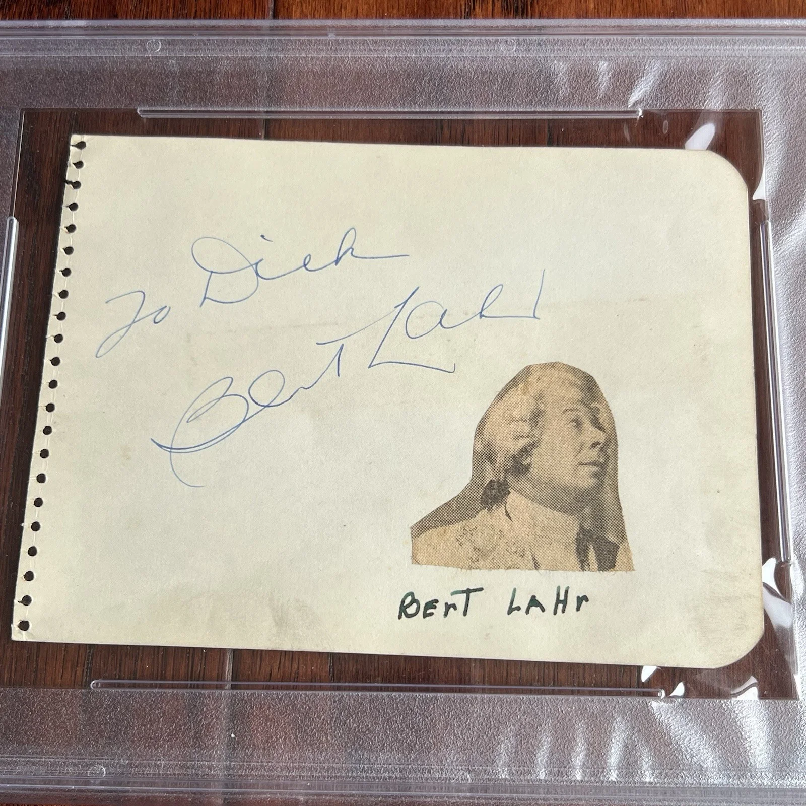 MARK HAMILL — BERT LAHR * PSA * "COWARDLY LION" Autograph Album Page Signed * WIZARD OF OZ, изображение 3