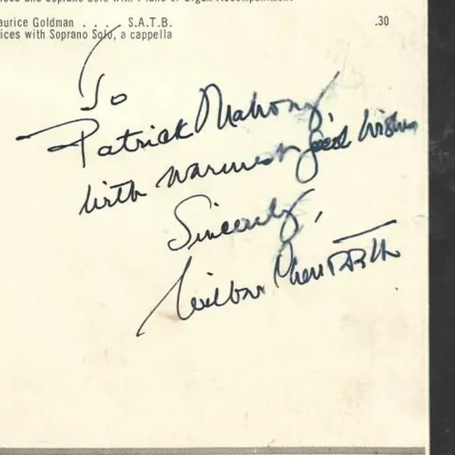 Hand Signed program by Wilbur Chenoweth, composer, image 2
