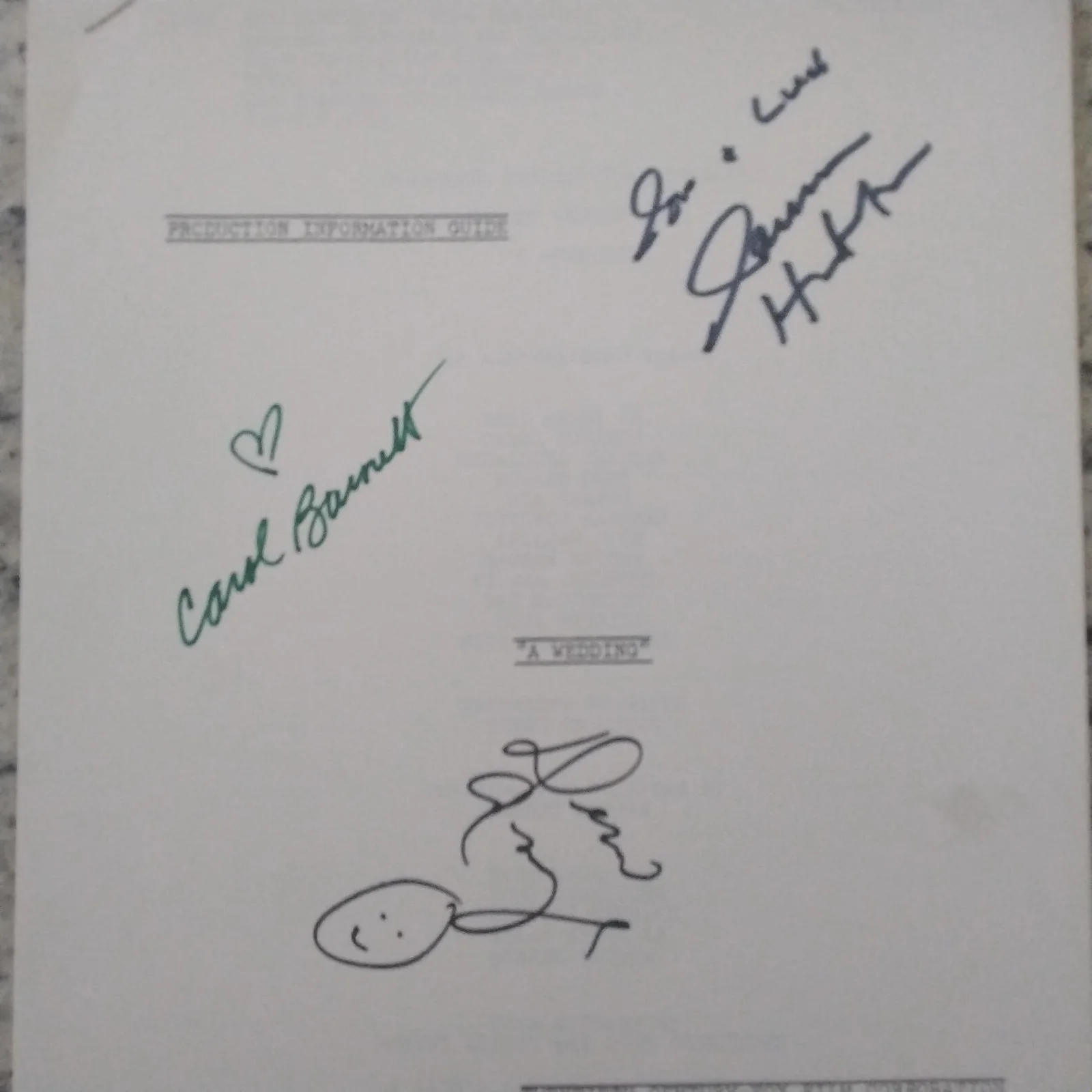 Carol Burnett Desi Arnaz Jr Lauren Hutton SIGNED Page 1978 A Wedding Cast Altman, image 2