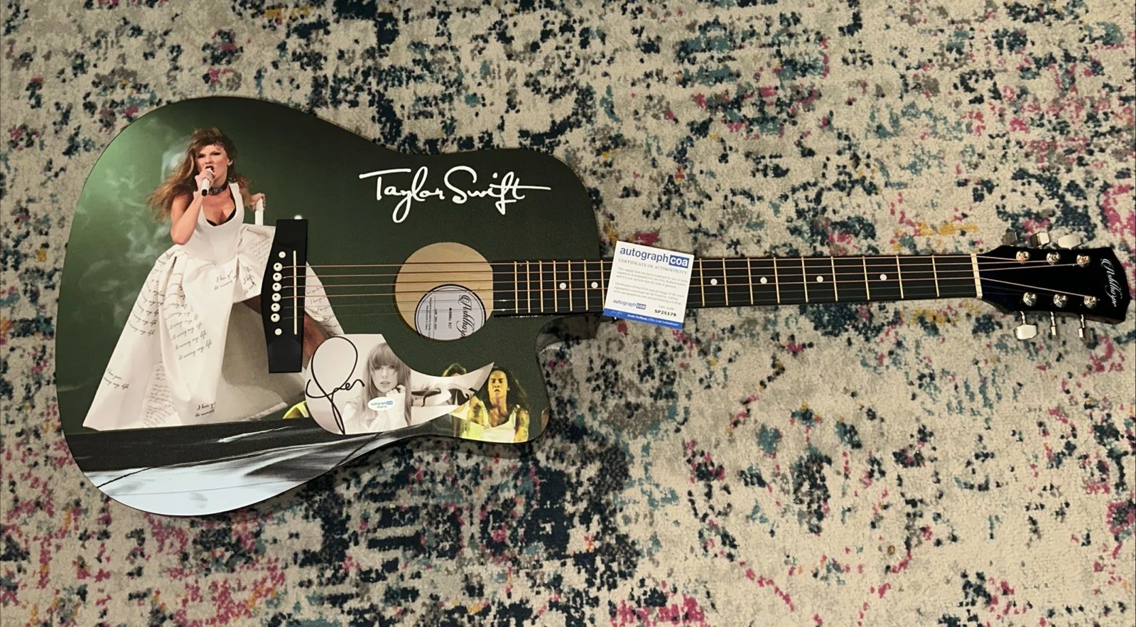 🎄🚨Rare TAYLOR SWIFT Signed CUSTOM FULL SIZE Acoustic Guitar Country ACOA🚨🎁🎅, изображение 5