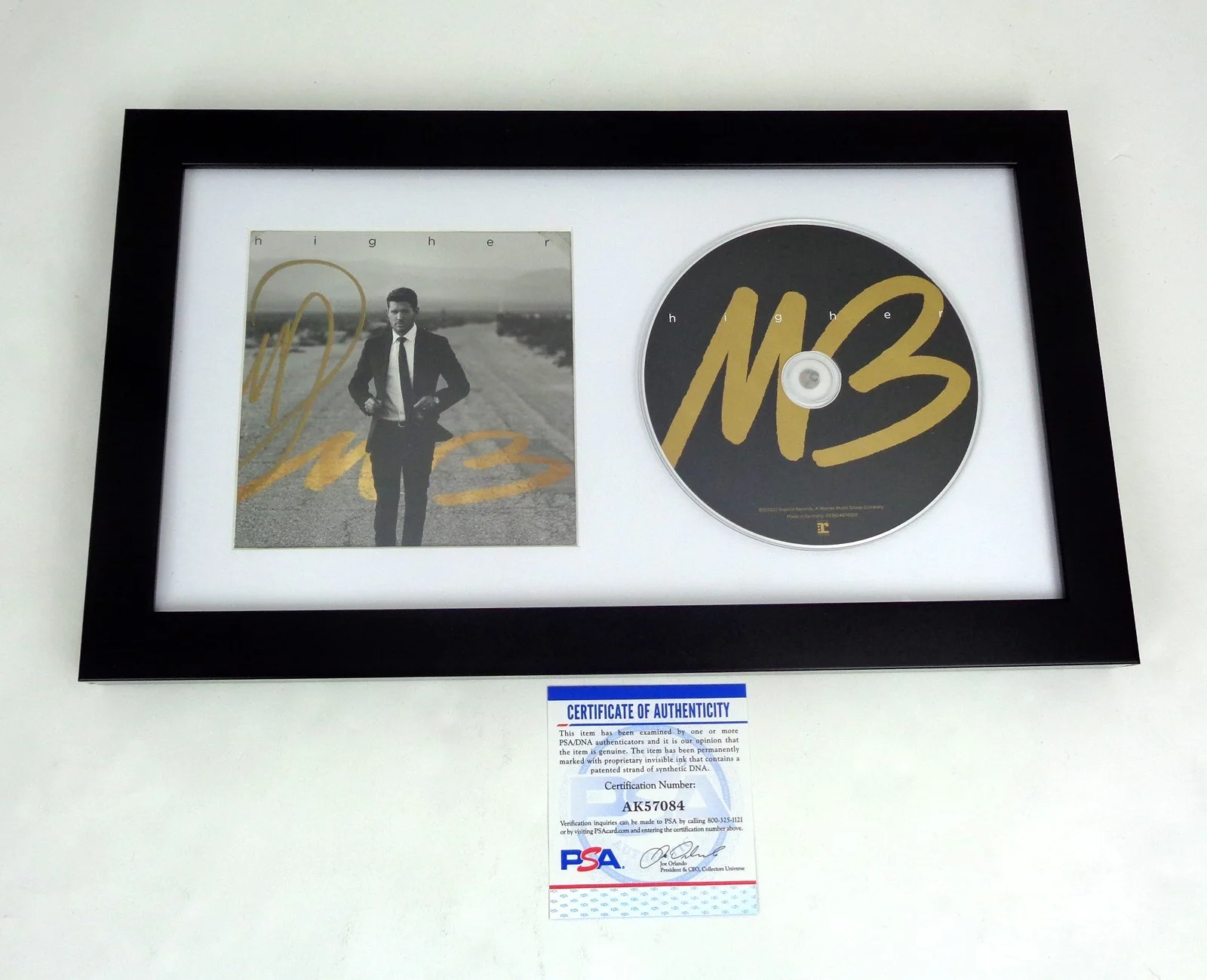 Michael Buble — Michael Buble Signed Autograph Higher CD Framed PSA/DNA COA
