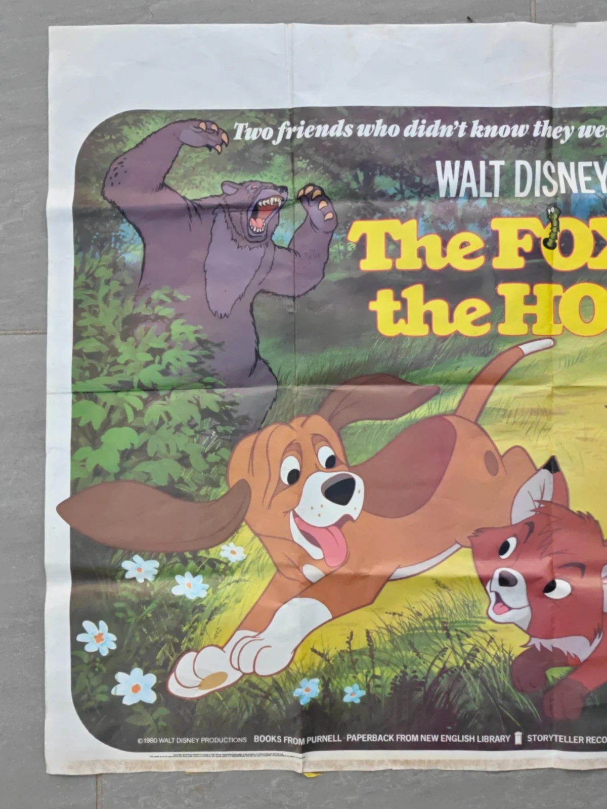 'The Fox And The Hound' - Original Quad Movie One Sheet Poster Walt Disney 1980, изображение 3