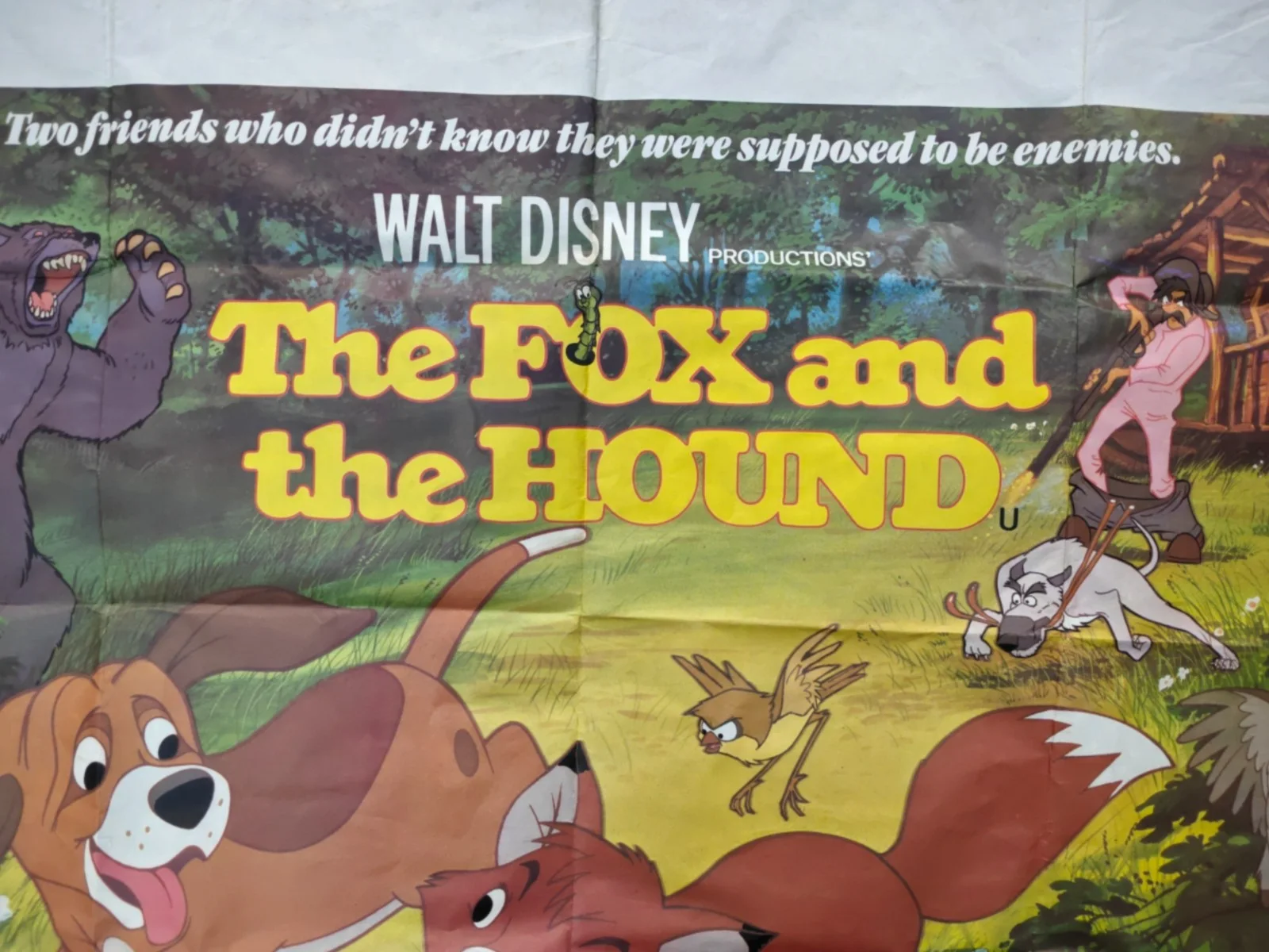 'The Fox And The Hound' - Original Quad Movie One Sheet Poster Walt Disney 1980, изображение 5