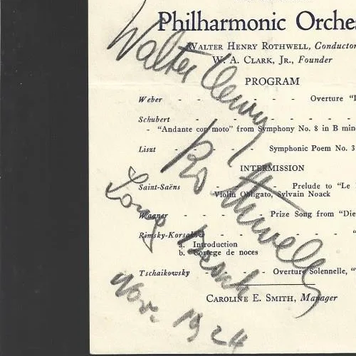 1924 Hand Signed program by Walter Henry Rothwell, Conductor, image 2