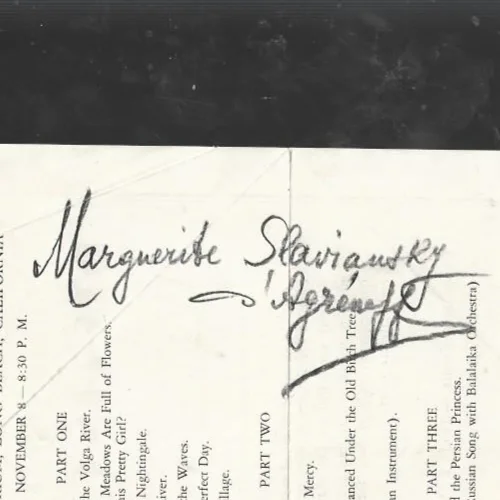 1920's Hand Signed program by Princess Agreneva Slaviansky, conductor, image 2