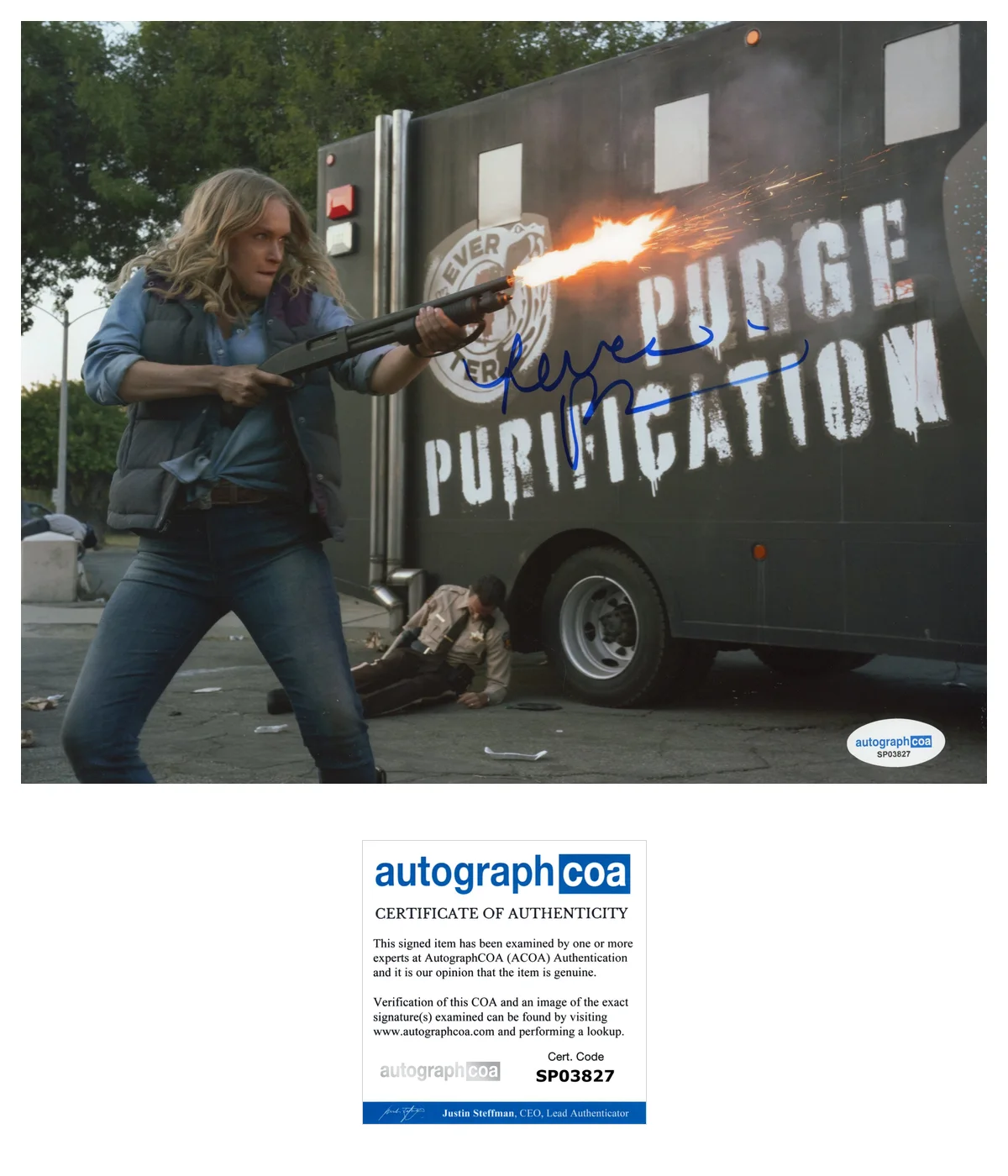 Leven Rambin The Purge Autographed Signed 8x10 Photo ACOA, изображение 2