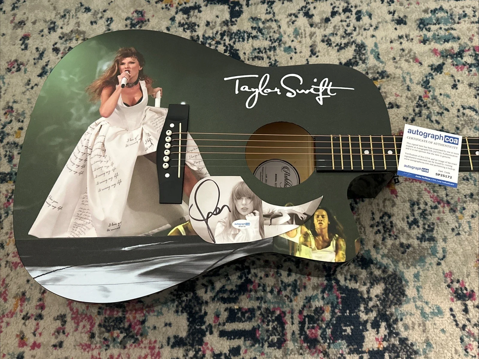 🎄🚨Rare TAYLOR SWIFT Signed CUSTOM FULL SIZE Acoustic Guitar Country ACOA🚨🎁🎅, изображение 2