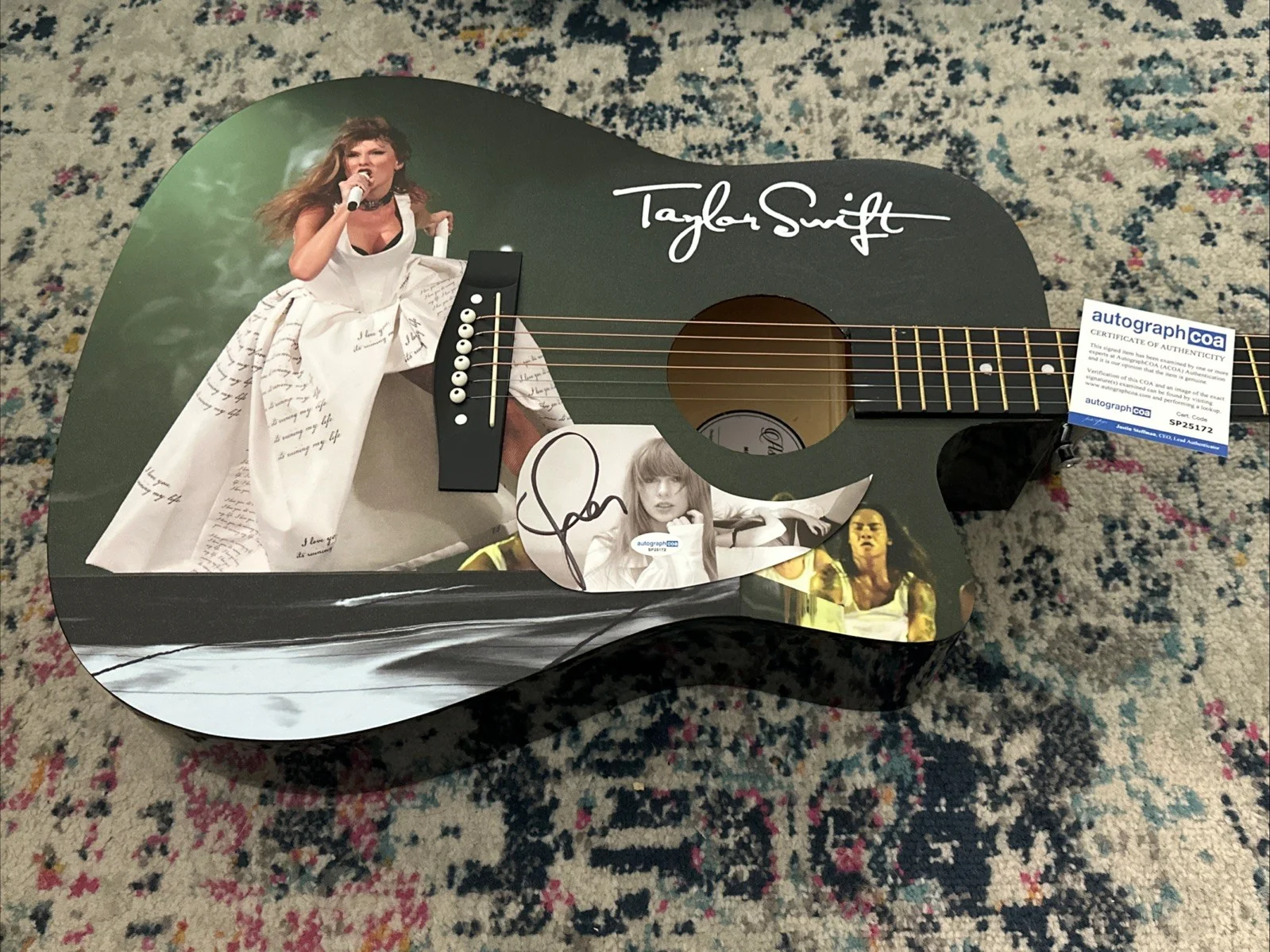 🎄🚨Rare TAYLOR SWIFT Signed CUSTOM FULL SIZE Acoustic Guitar Country ACOA🚨🎁🎅, изображение 3