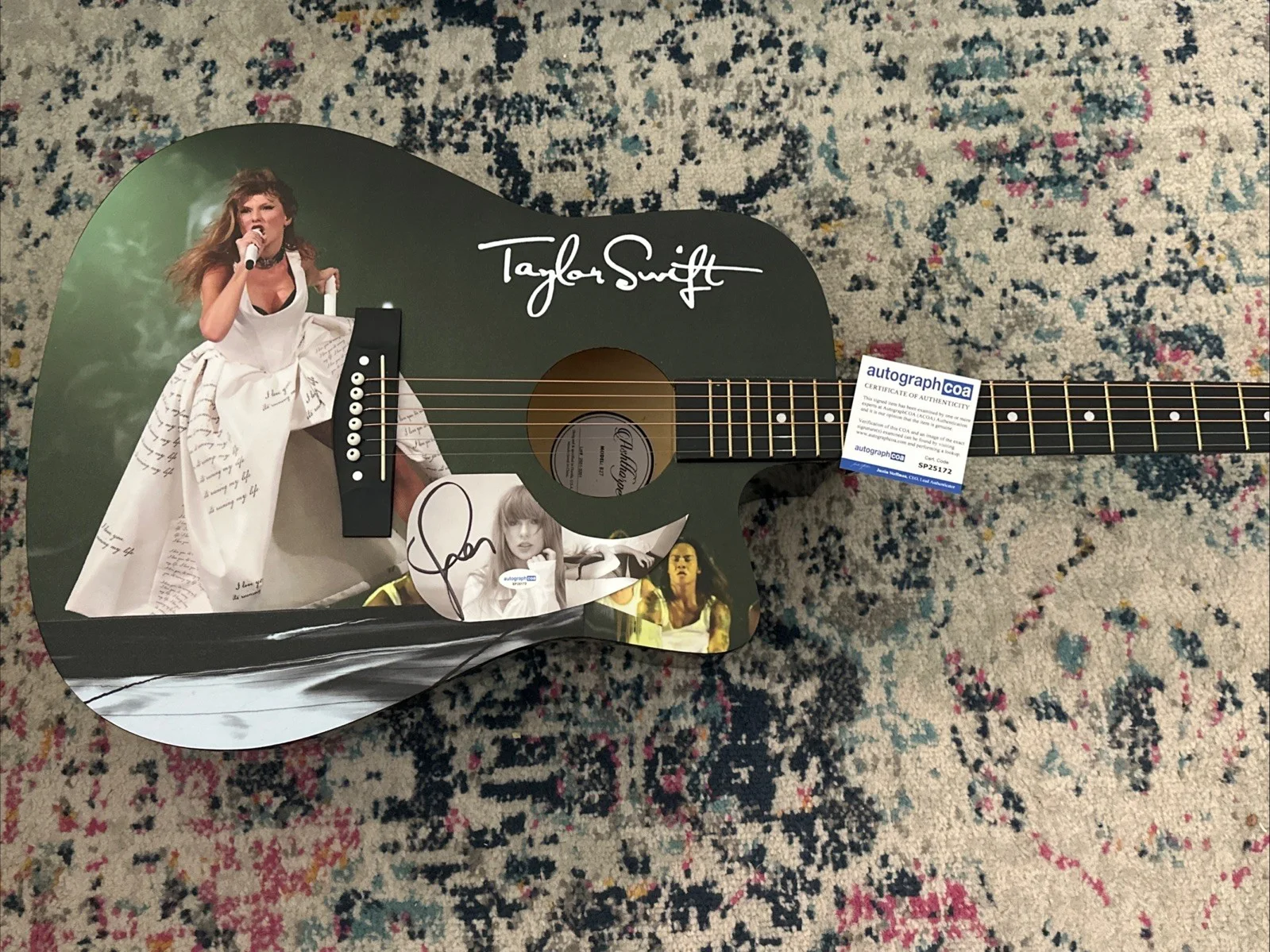🎄🚨Rare TAYLOR SWIFT Signed CUSTOM FULL SIZE Acoustic Guitar Country ACOA🚨🎁🎅, изображение 4
