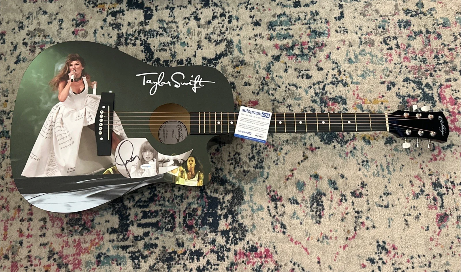 🎄🚨Rare TAYLOR SWIFT Signed CUSTOM FULL SIZE Acoustic Guitar Country ACOA🚨🎁🎅, изображение 5