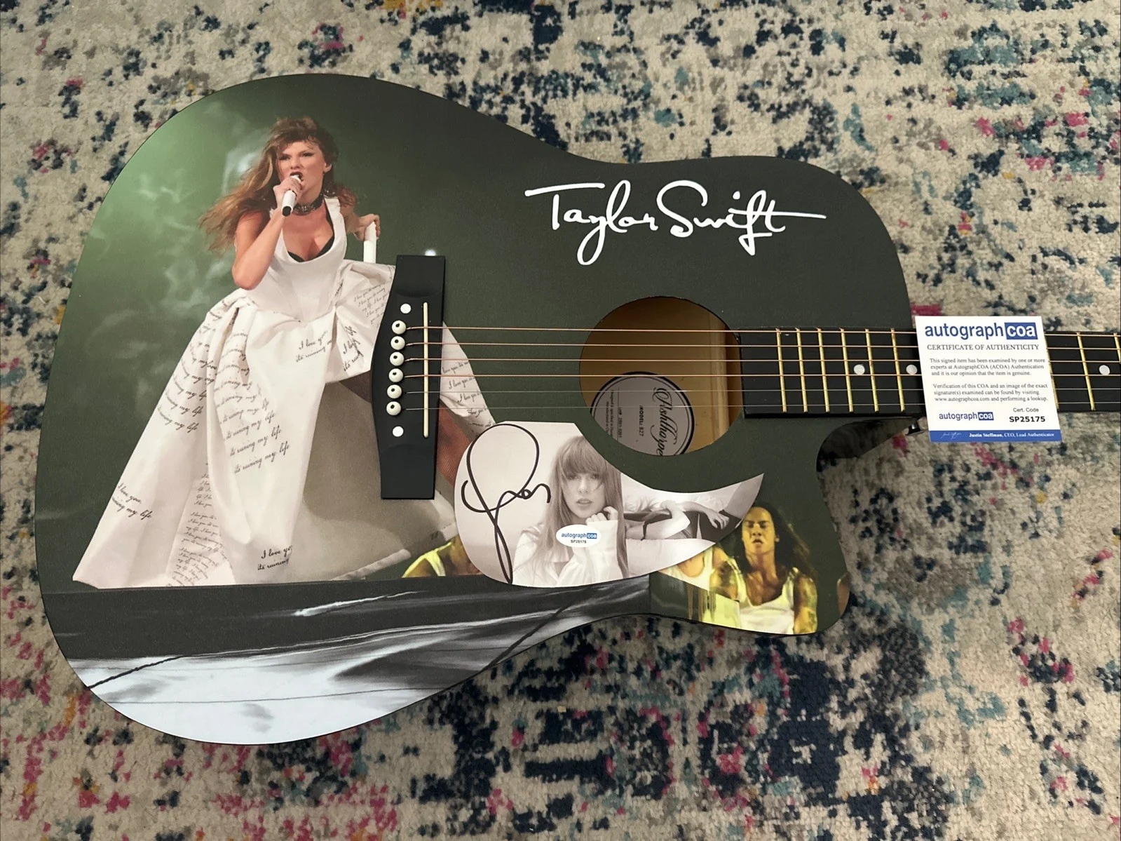 🎄🚨Rare TAYLOR SWIFT Signed CUSTOM FULL SIZE Acoustic Guitar Country ACOA🚨🎁🎅, изображение 4