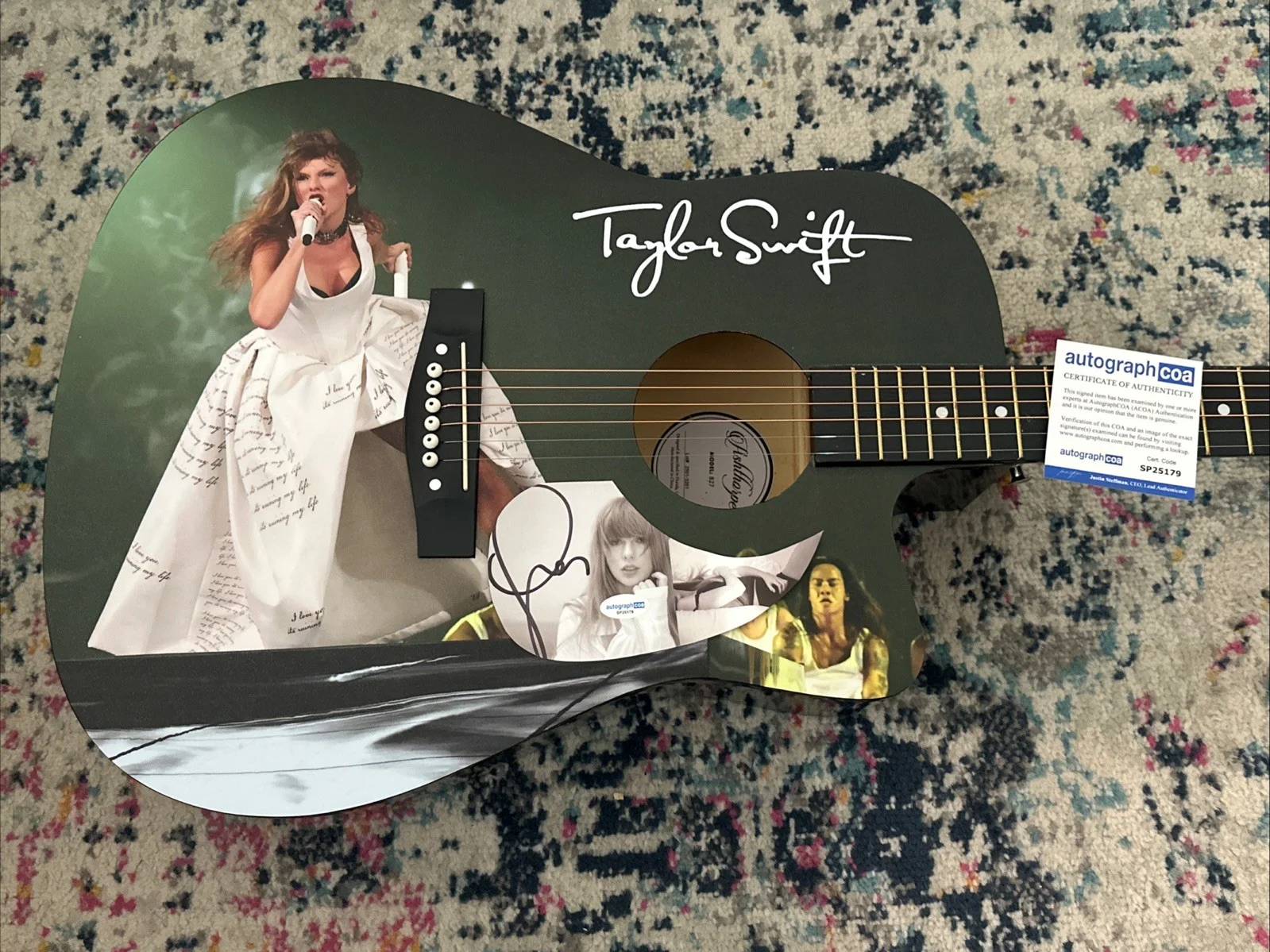 🎄🚨Rare TAYLOR SWIFT Signed CUSTOM FULL SIZE Acoustic Guitar Country ACOA🚨🎁🎅, изображение 2