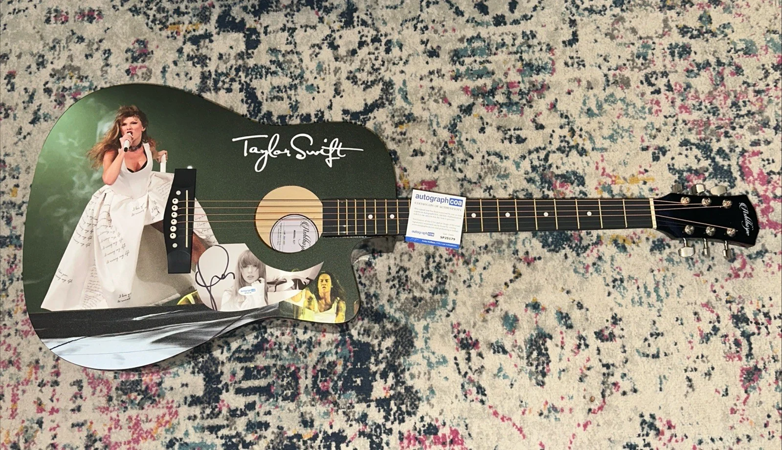 🎄🚨Rare TAYLOR SWIFT Signed CUSTOM FULL SIZE Acoustic Guitar Country ACOA🚨🎁🎅, изображение 4
