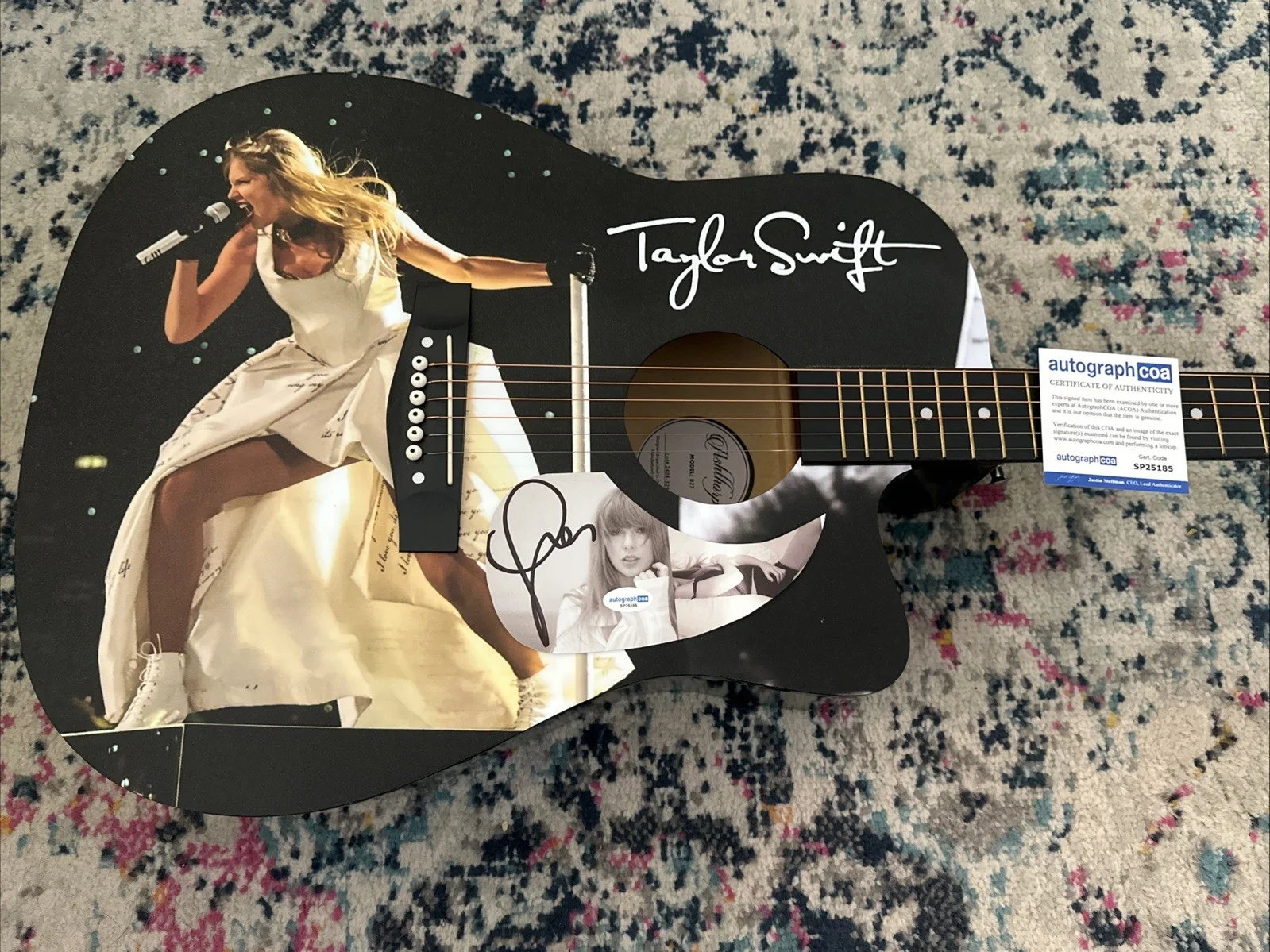 🎄🚨Rare TAYLOR SWIFT Signed CUSTOM FULL SIZE Acoustic Guitar Country ACOA🚨🎁🎅, изображение 3