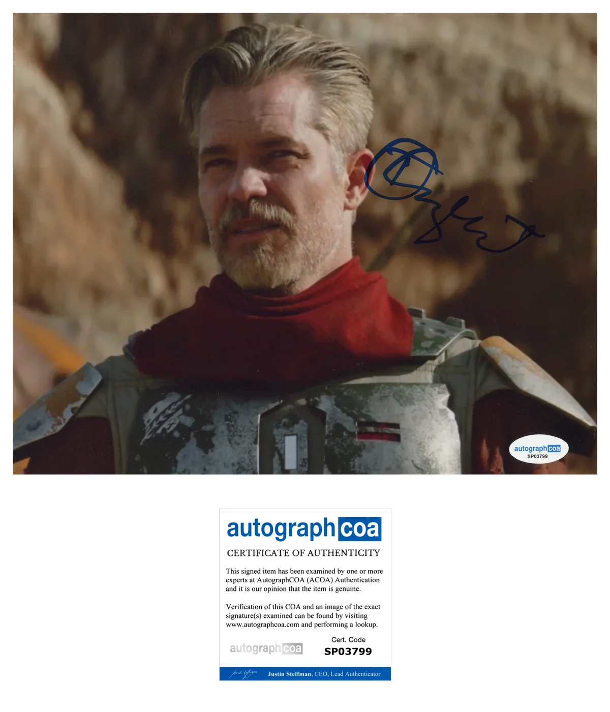 Timothy Olyphant Mandalorian Autographed Signed 8x10 Photo ACOA, изображение 2