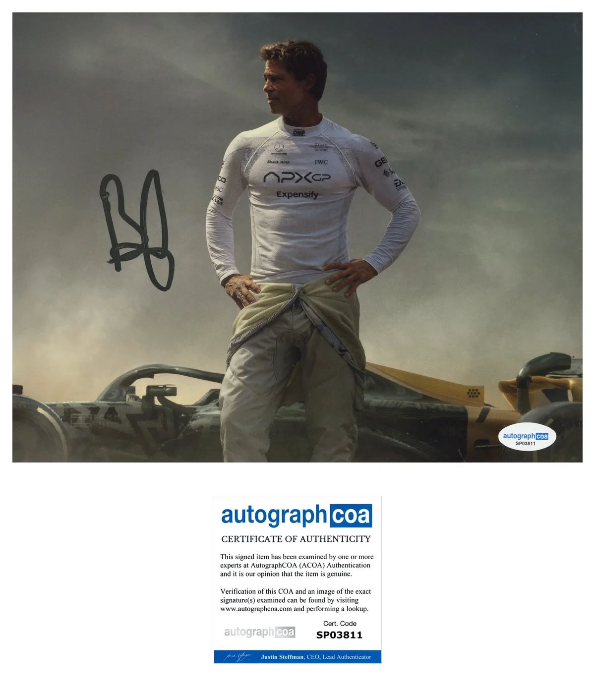 Brad Pitt F1 Autographed Signed 8x10 Photo ACOA, изображение 2