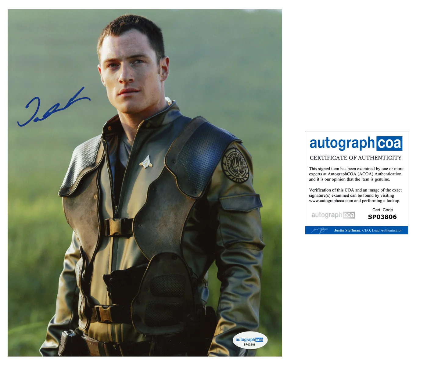 Tahmoh Penikett Battlestar Autographed Signed 8x10 Photo ACOA, изображение 2