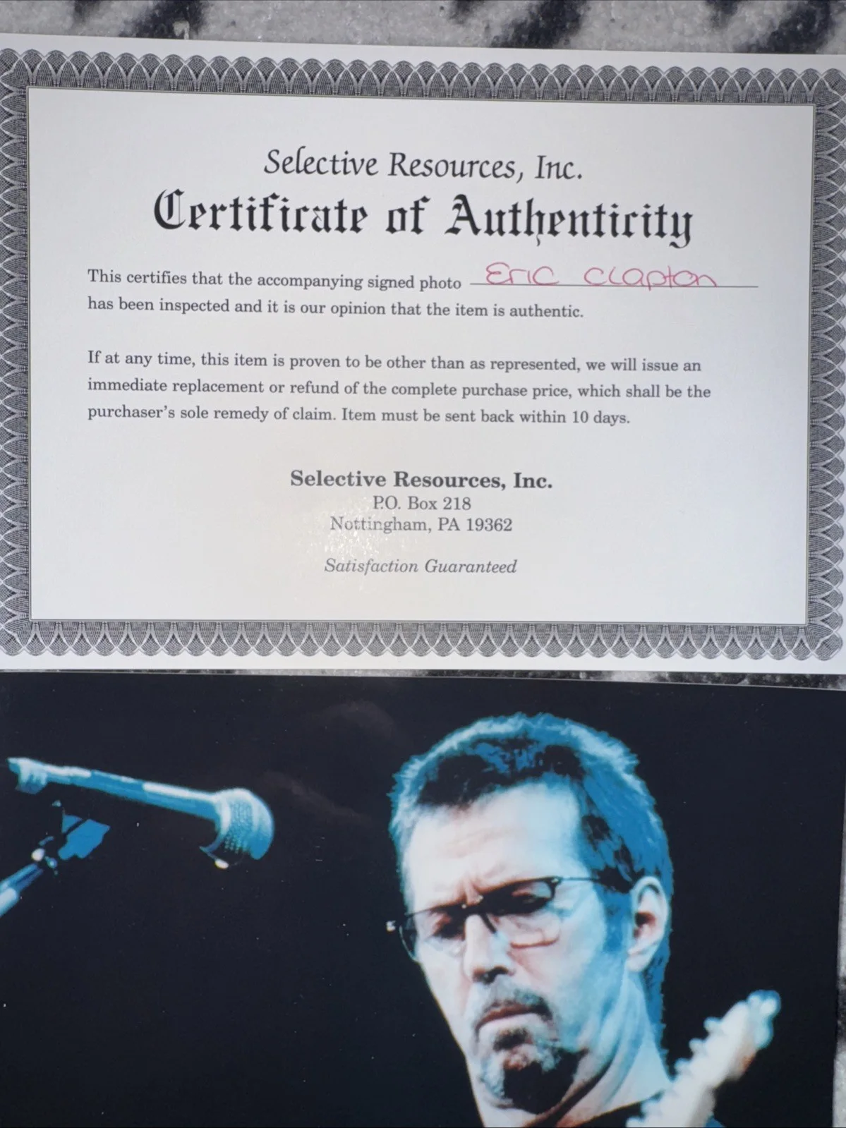 Authentic Signed Eric Clapton 8x10 Photo, image 2