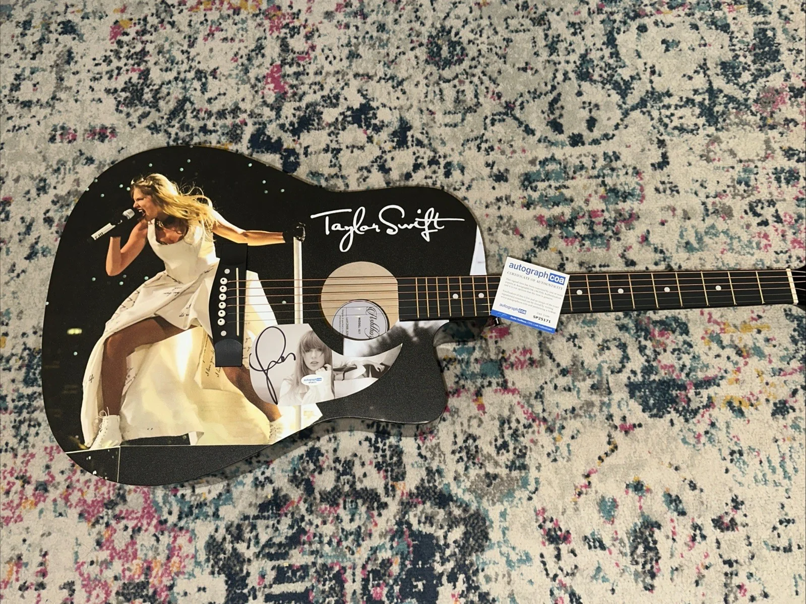 🎄🚨Rare TAYLOR SWIFT Signed CUSTOM FULL SIZE Acoustic Guitar Country ACOA🚨🎁🎅, изображение 3