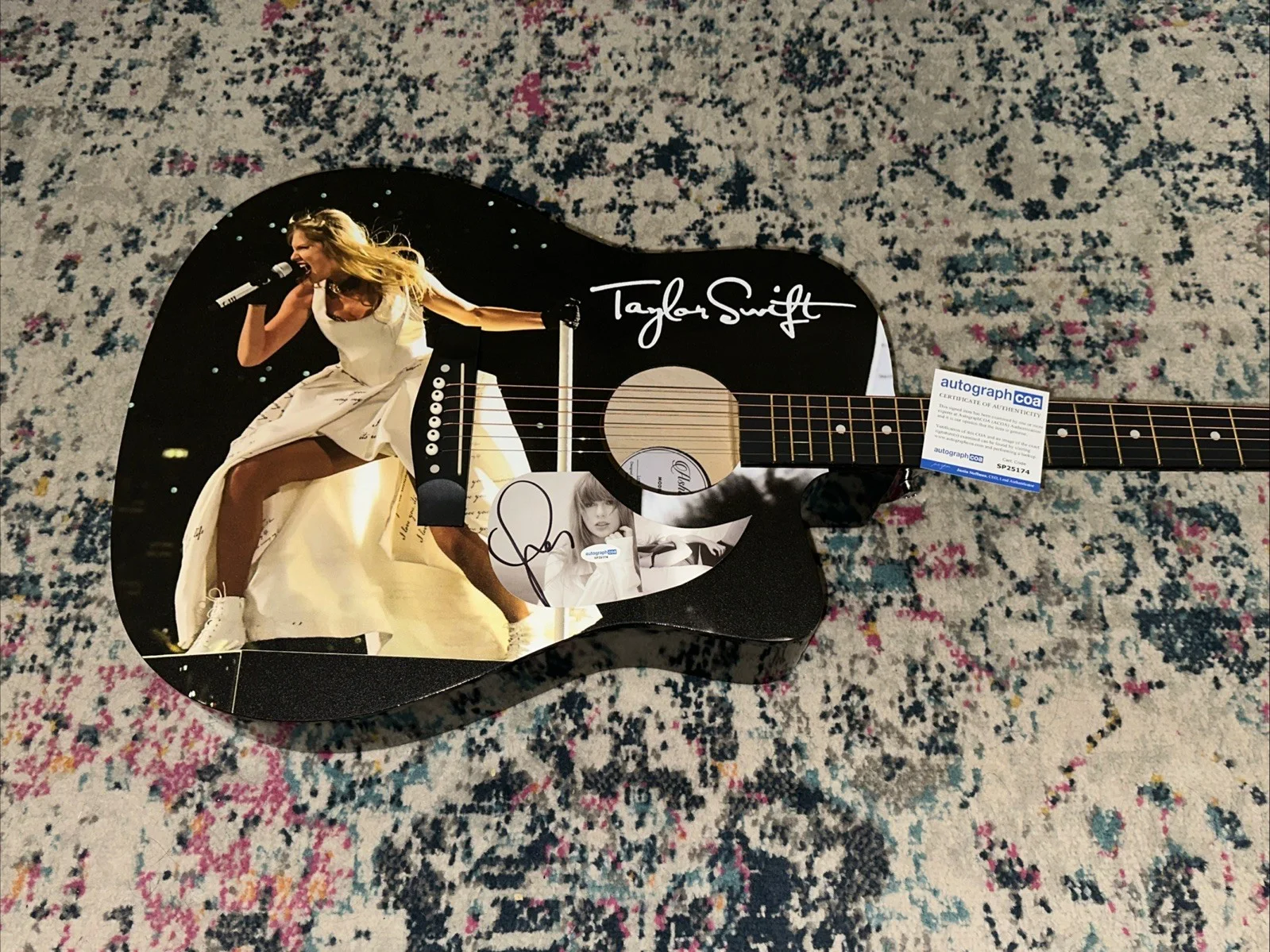 🎄🚨Rare TAYLOR SWIFT Signed CUSTOM FULL SIZE Acoustic Guitar Country ACOA🚨🎁🎅, изображение 2