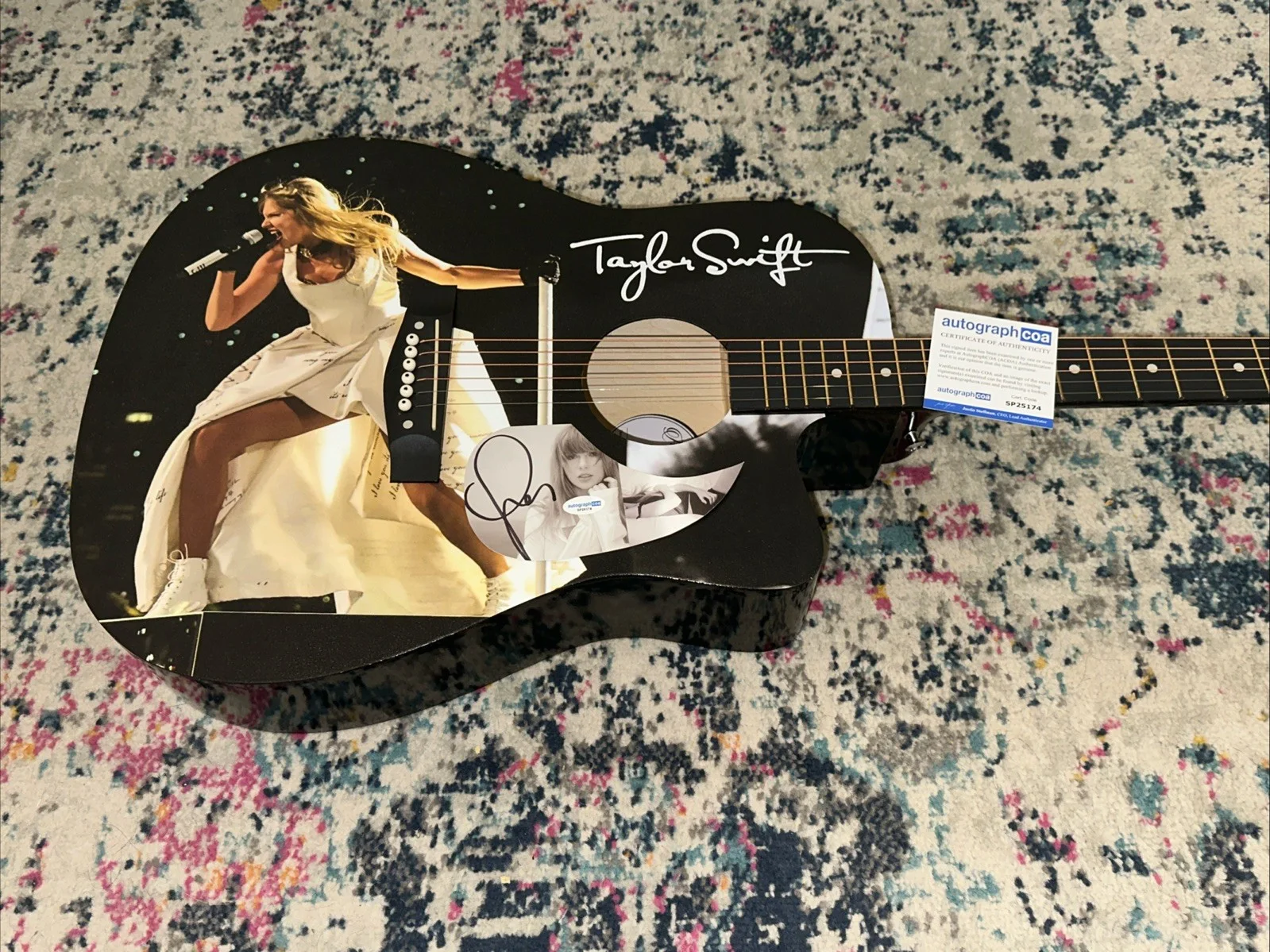 🎄🚨Rare TAYLOR SWIFT Signed CUSTOM FULL SIZE Acoustic Guitar Country ACOA🚨🎁🎅, изображение 4