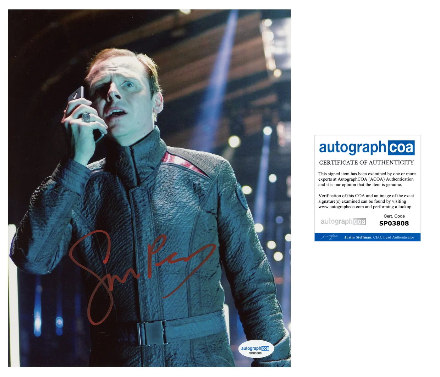 Simon Pegg Star Trek Autographed Signed 8x10 Photo ACOA, изображение 2