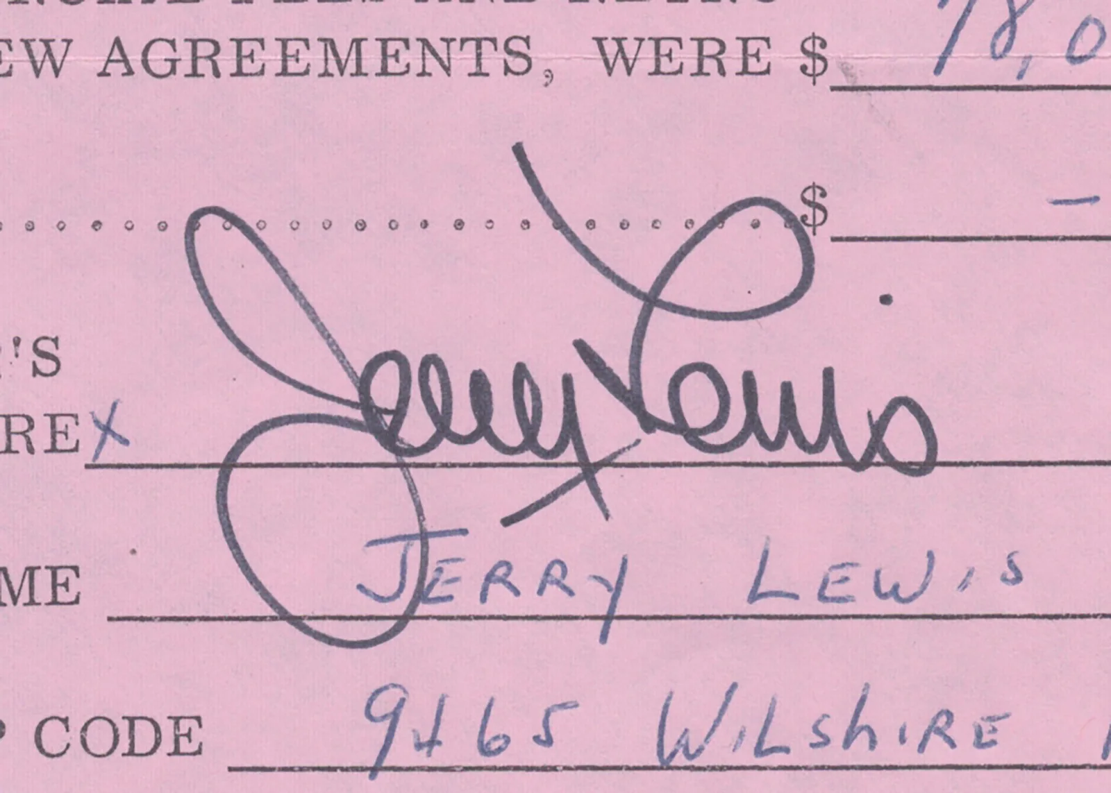 Jerry Lewis — JERRY LEWIS - DOCUMENT SIGNED CIRCA 1971, image 2
