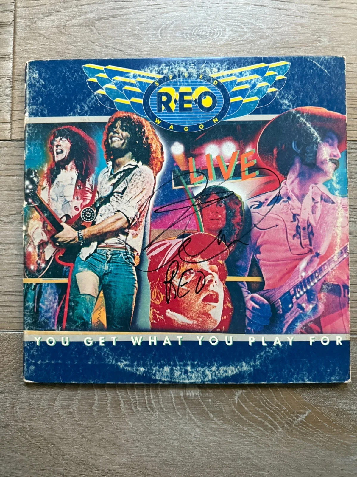 REO Speedwagon You Get What You Play For album signed by Kevin Cronin, изображение 3