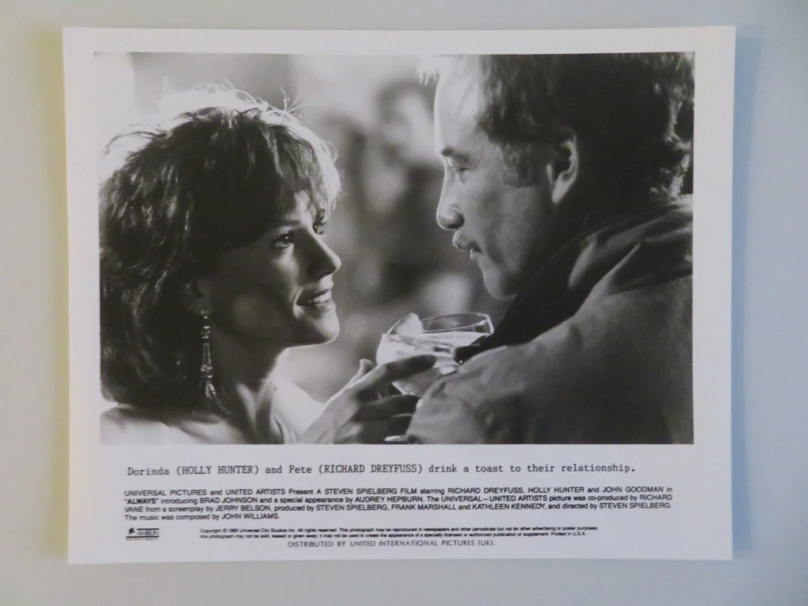 ALWAYS MOVIE STILL PHOTO LOT OF 5 RICHARD DREYFUSS HOLLY HUNTER 1989, изображение 3