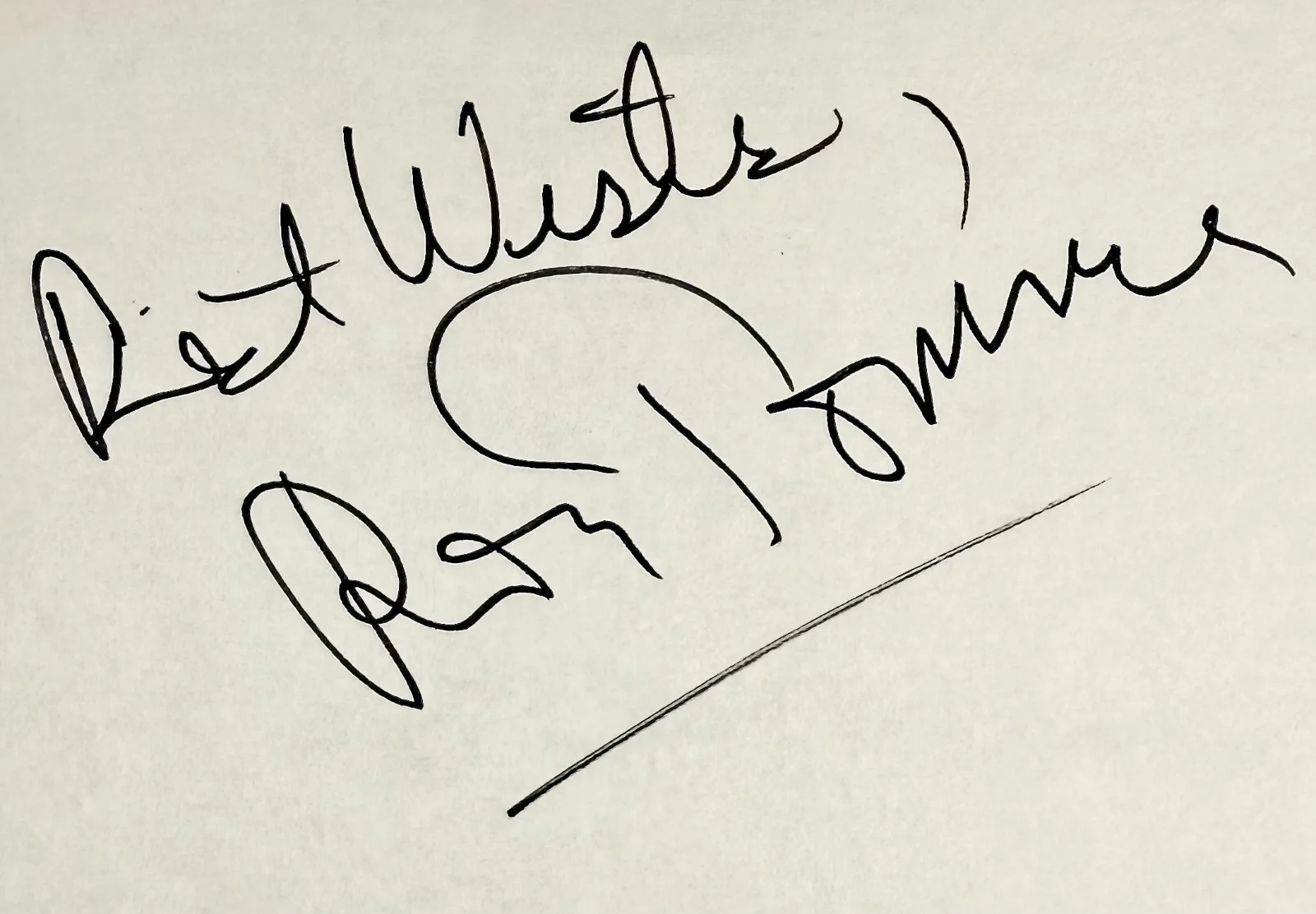 Ron Tomme — RON TOMME Signed Autographed 4"x 6" INDEX CARD Dallas Guiding Light Love of Life, изображение 2