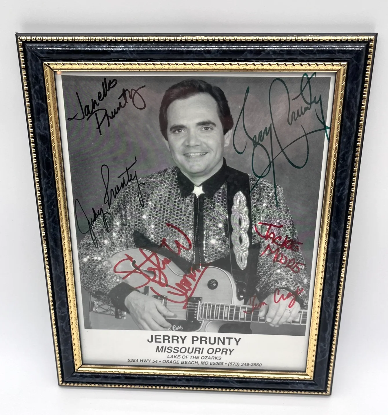 Jerry Prunty Missouri Opry Framed Photograph Signed by 6 including Jerry Prunty, image 2