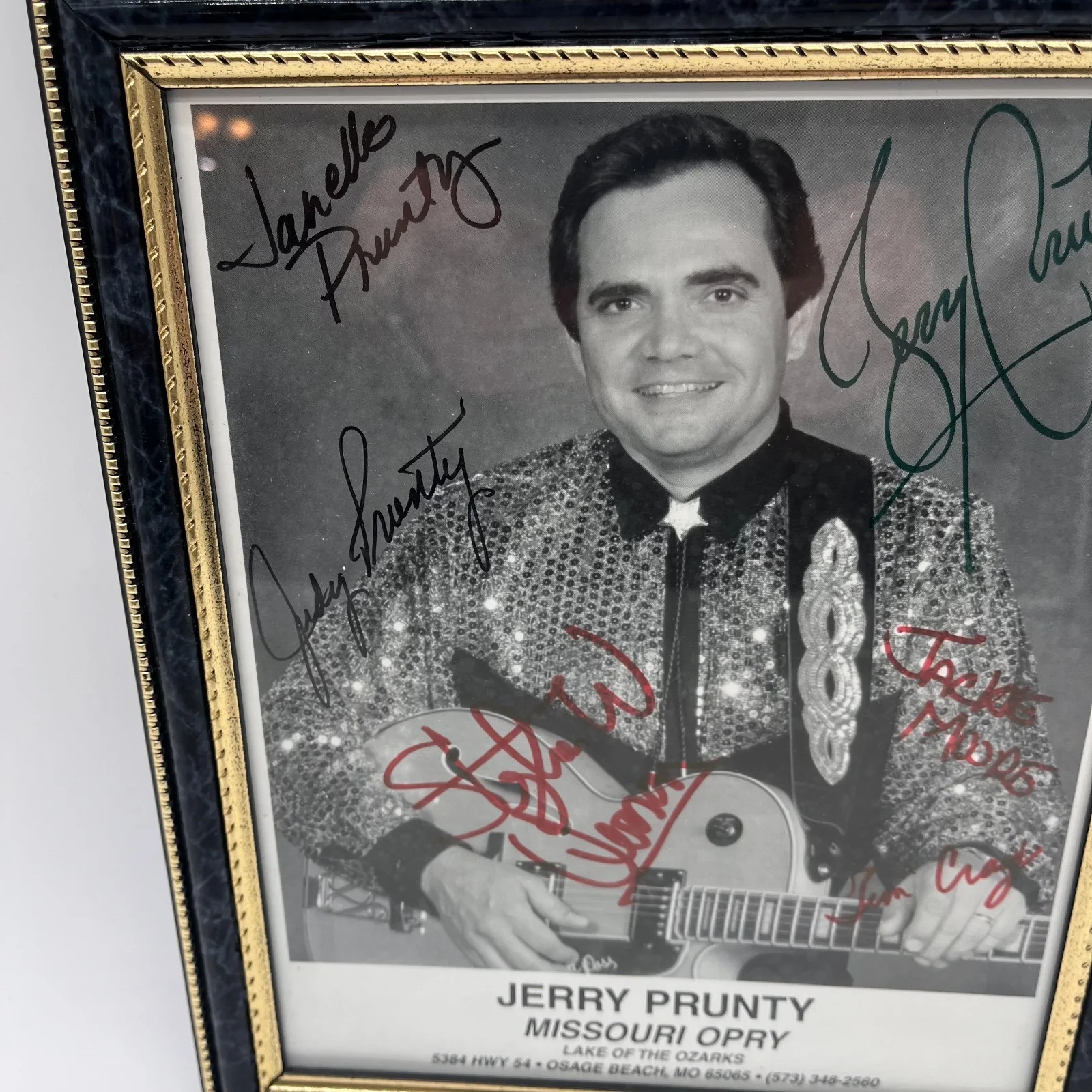 Jerry Prunty Missouri Opry Framed Photograph Signed by 6 including Jerry Prunty, image 3