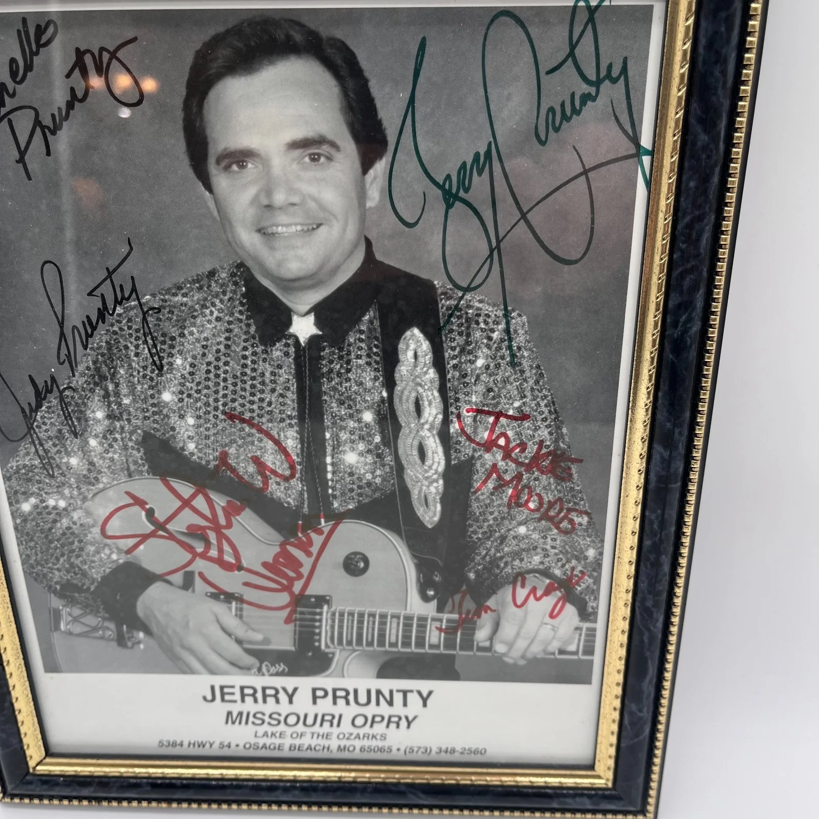 Jerry Prunty Missouri Opry Framed Photograph Signed by 6 including Jerry Prunty, image 4