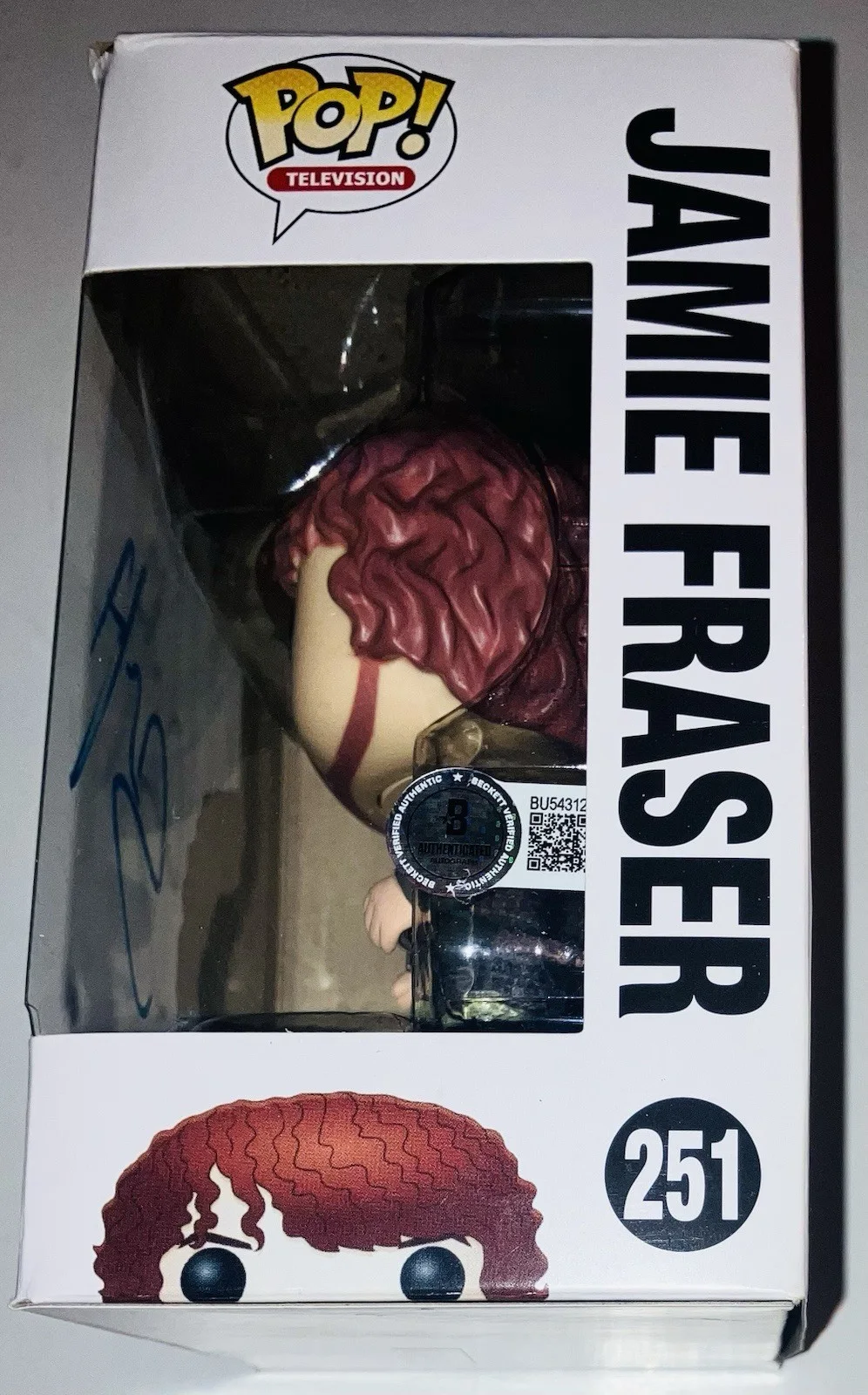 SAM HEUGHAN SIGNED AUTOGRAPHED JAMIE FRASER OUTLANDER FUNKO POP #251 BAS COA!, image 2