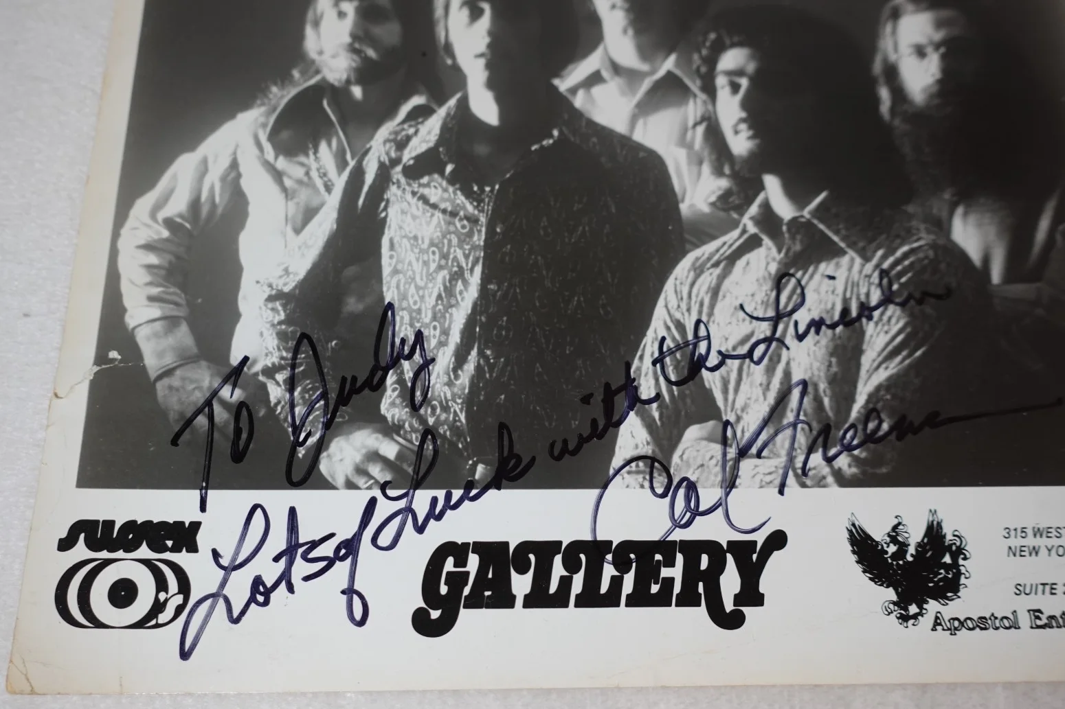 Gallery Cal Freeman SIGNED 1970s Detroit Rock Band Original Promotional Photo, изображение 2